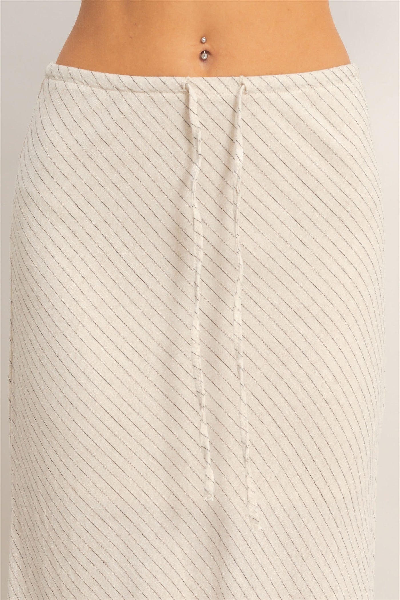 Wholesale Bias Cut Striped Midi Skirt Skirts HF26C388 OATMEAL HYFVE