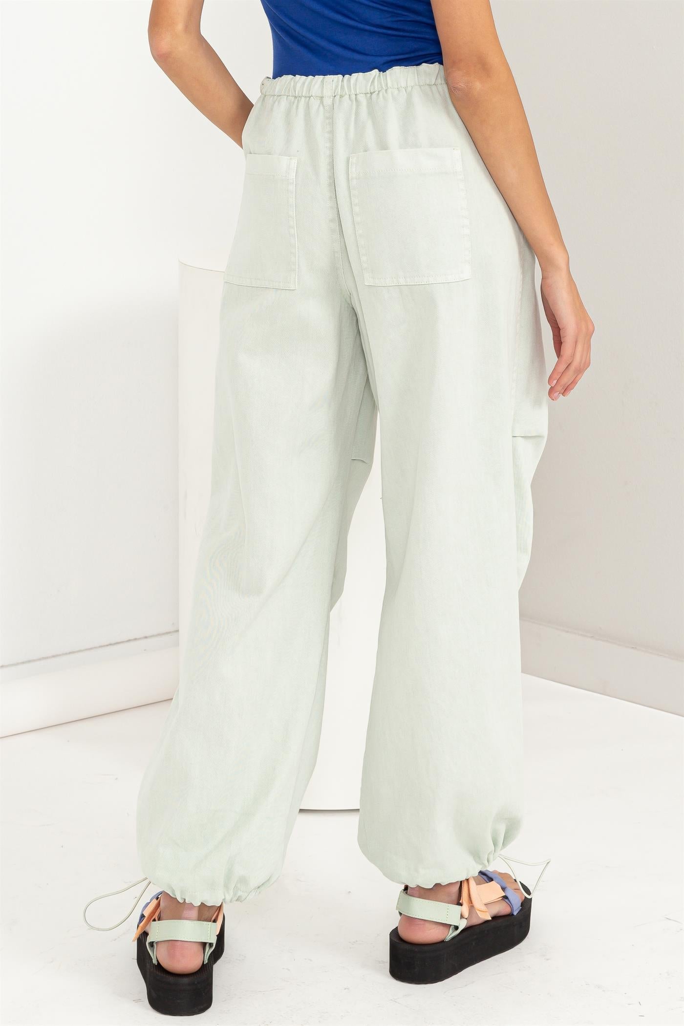 Wholesale Mid Rise Parachute Pants Pants DZ24A518 MINT DOUBLE ZERO
