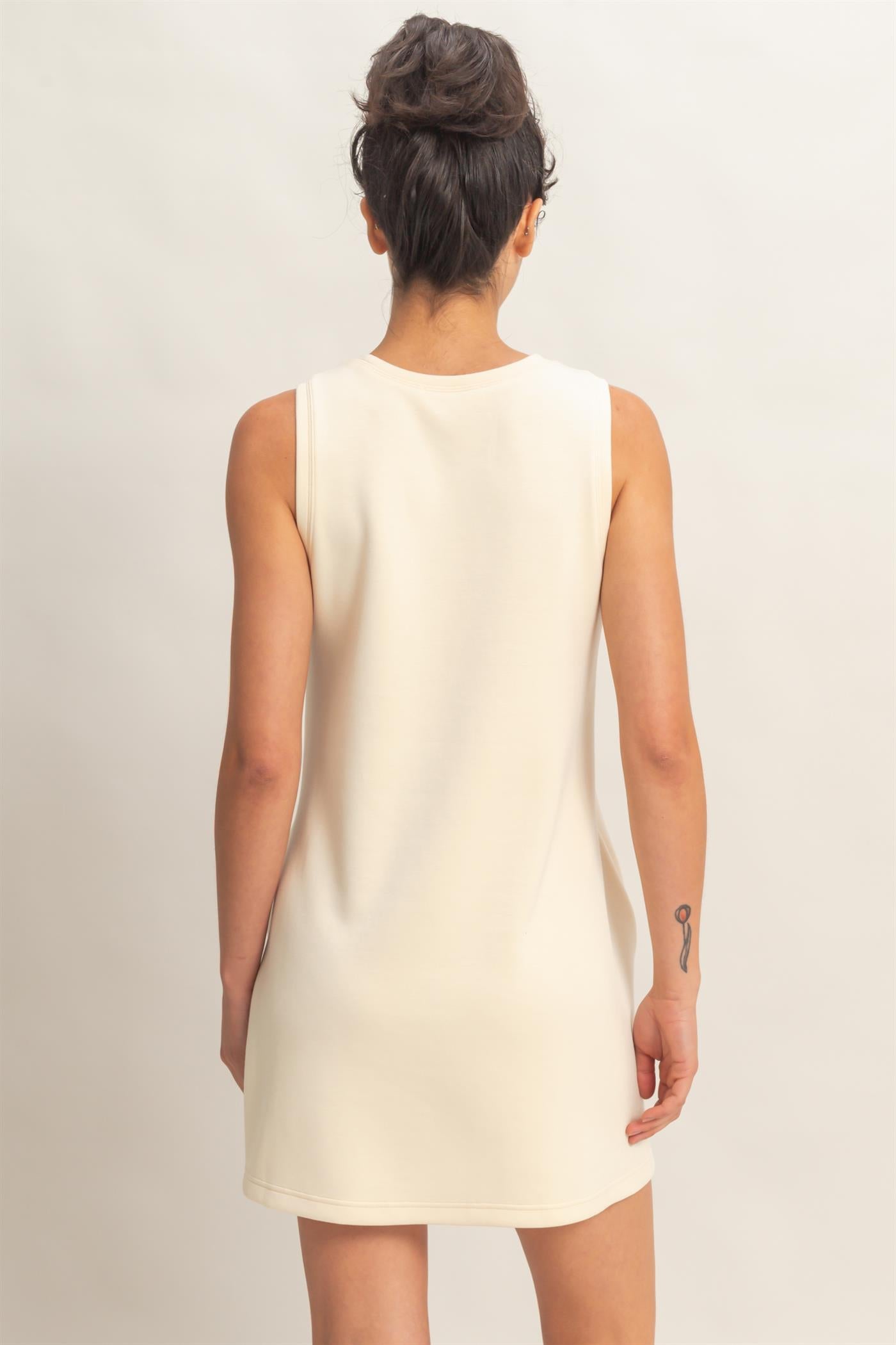 Wholesale Crew Neck Tank Mini Dress Dresses DZ26C702 ALPACA DOUBLE ZERO