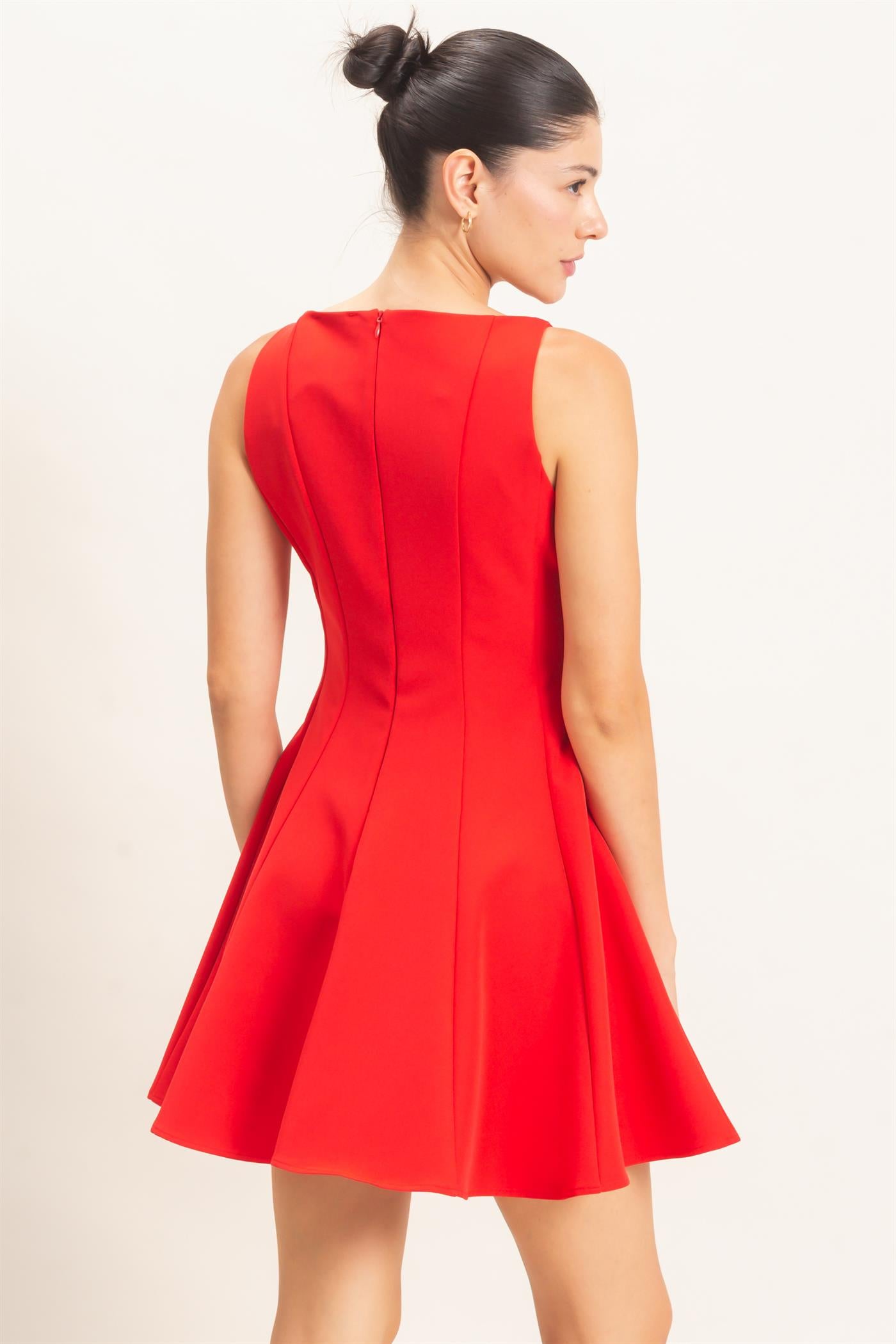 Wholesale Sleeveless Fit And Flare Dress Dresses HF26F217 RED HYFVE