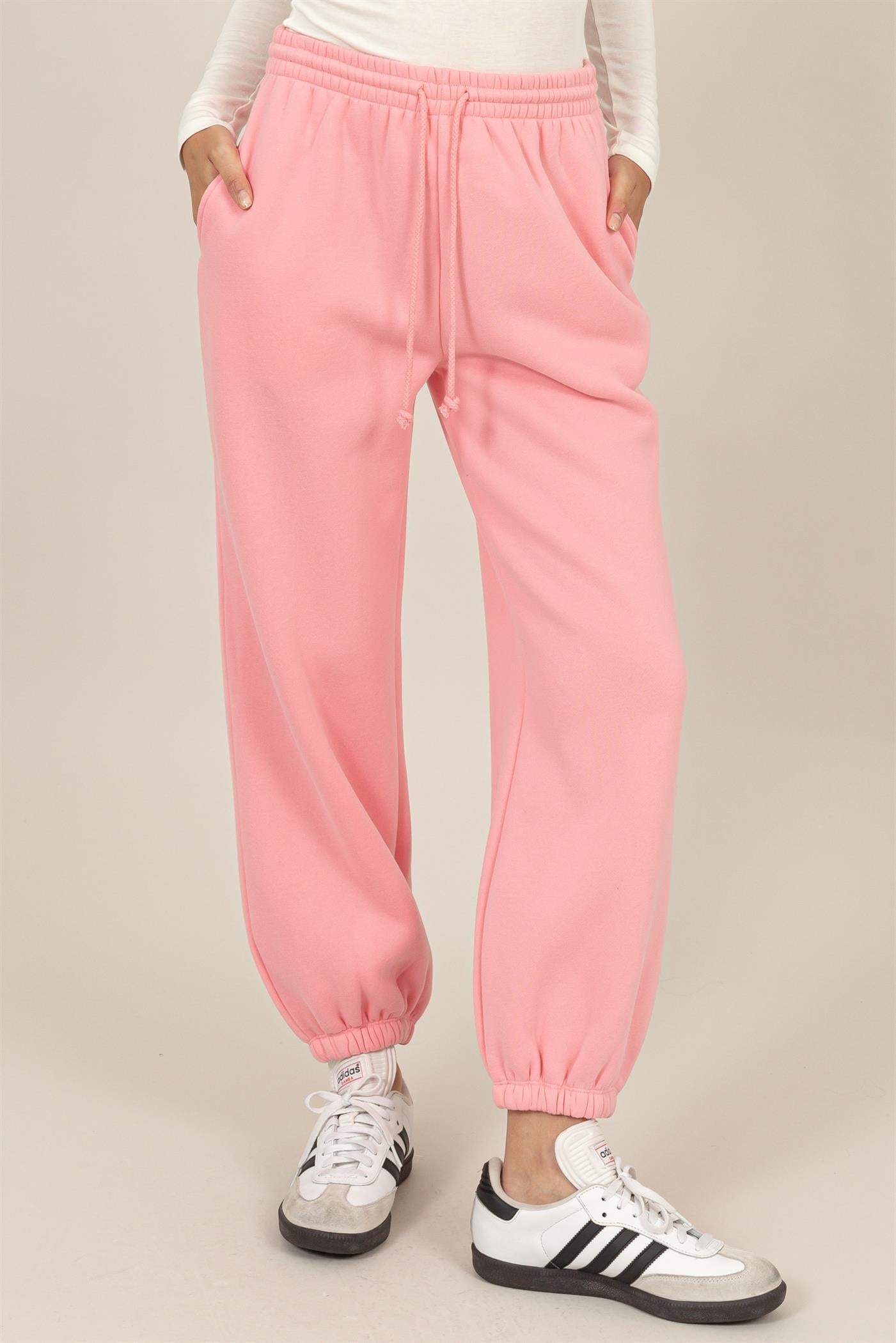 Wholesale Washed French Terry Jogger Pants Pants HF24E984 PINK HYFVE