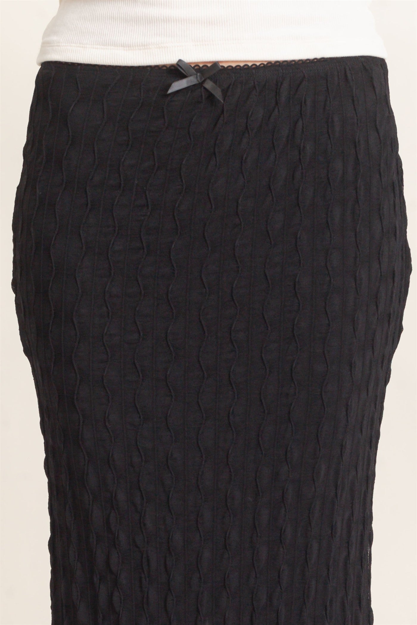 Wholesale Textured Maxi Skirt Skirts HF26F074 BLACK HYFVE