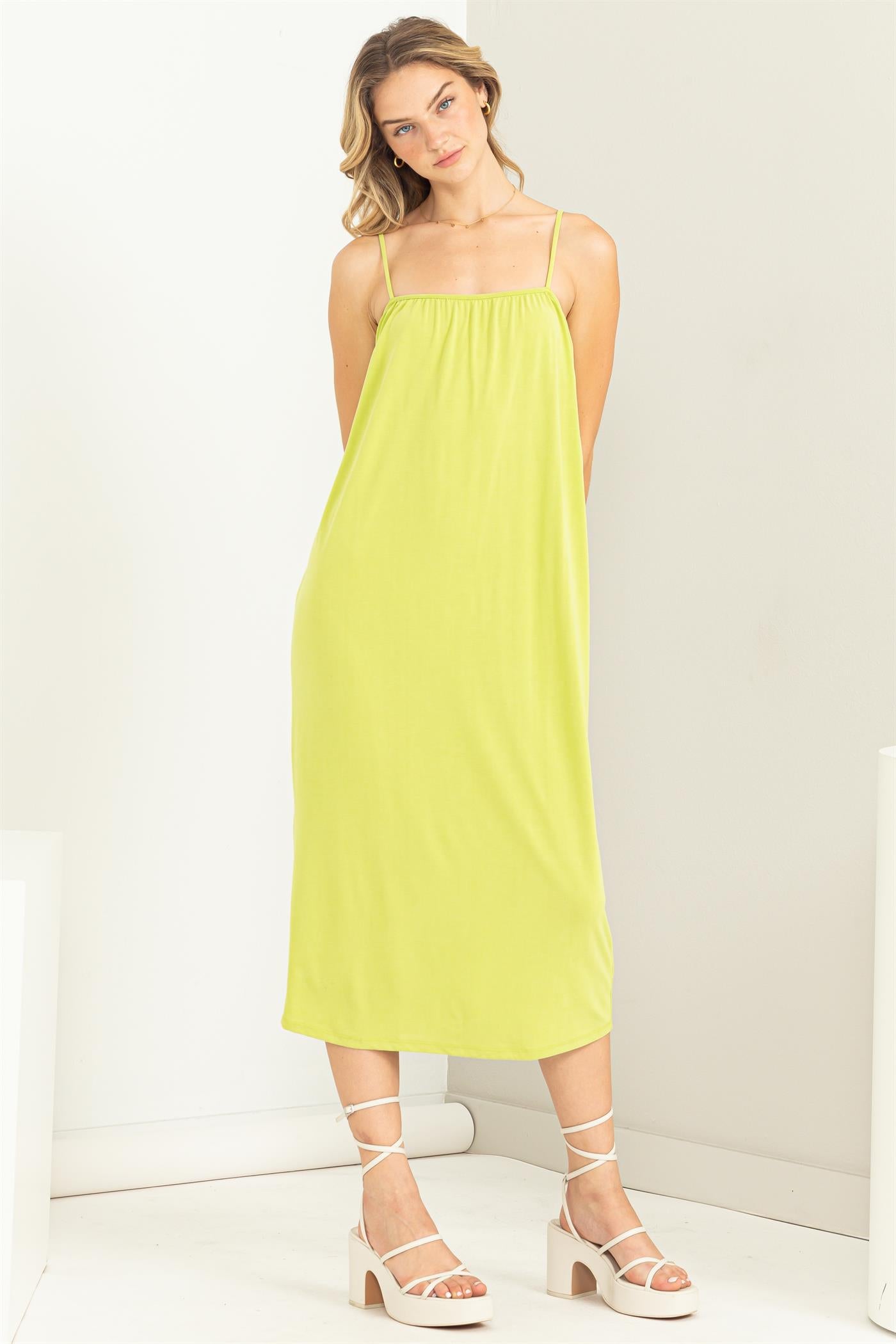 Wholesale Extra Love Tie-Back Midi Dress Dresses DZ22G696 ALGAE DOUBLE ZERO