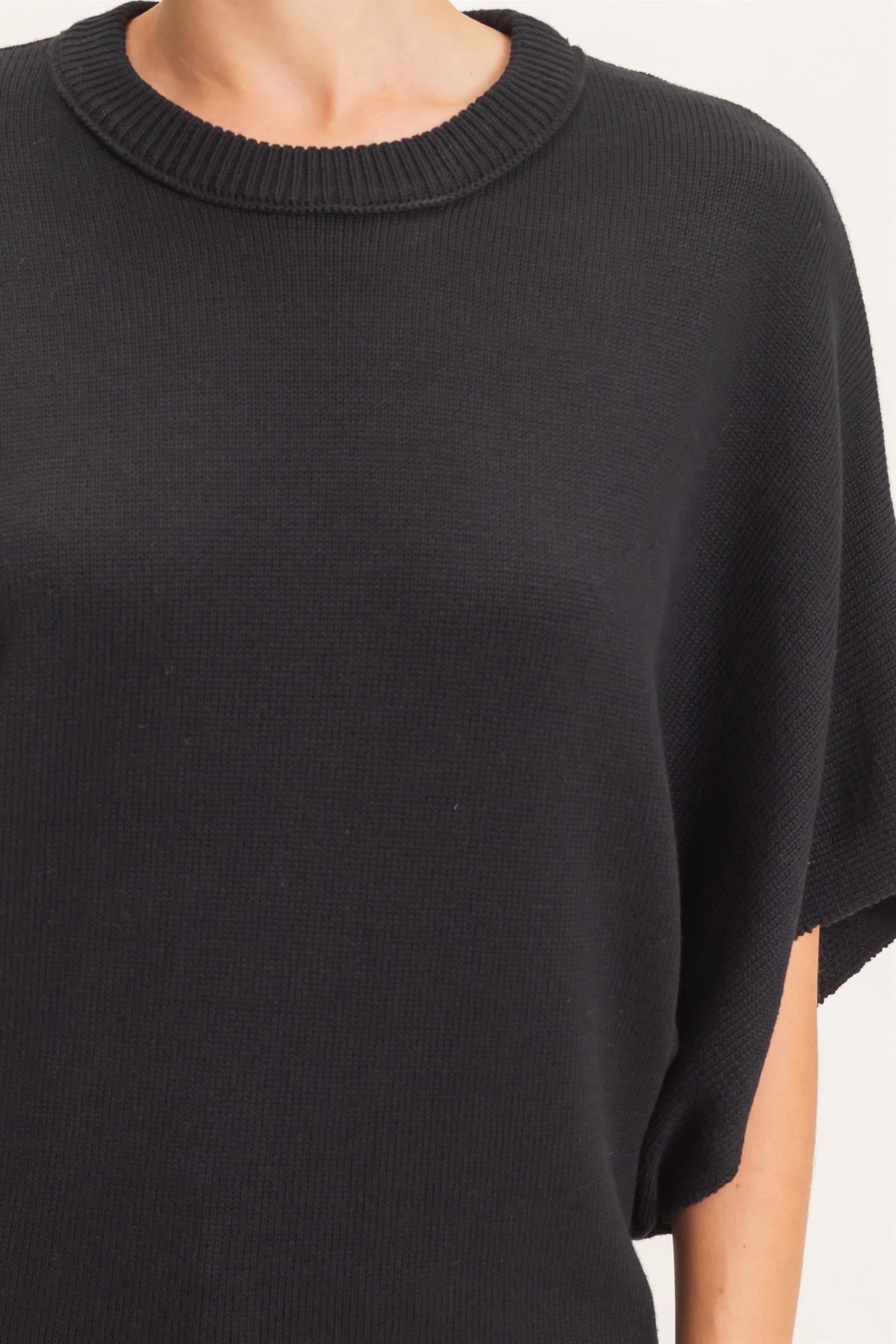 Wholesale Crew Neck Short Sleeve Sweater Sweaters HF26E378 BLACK HYFVE