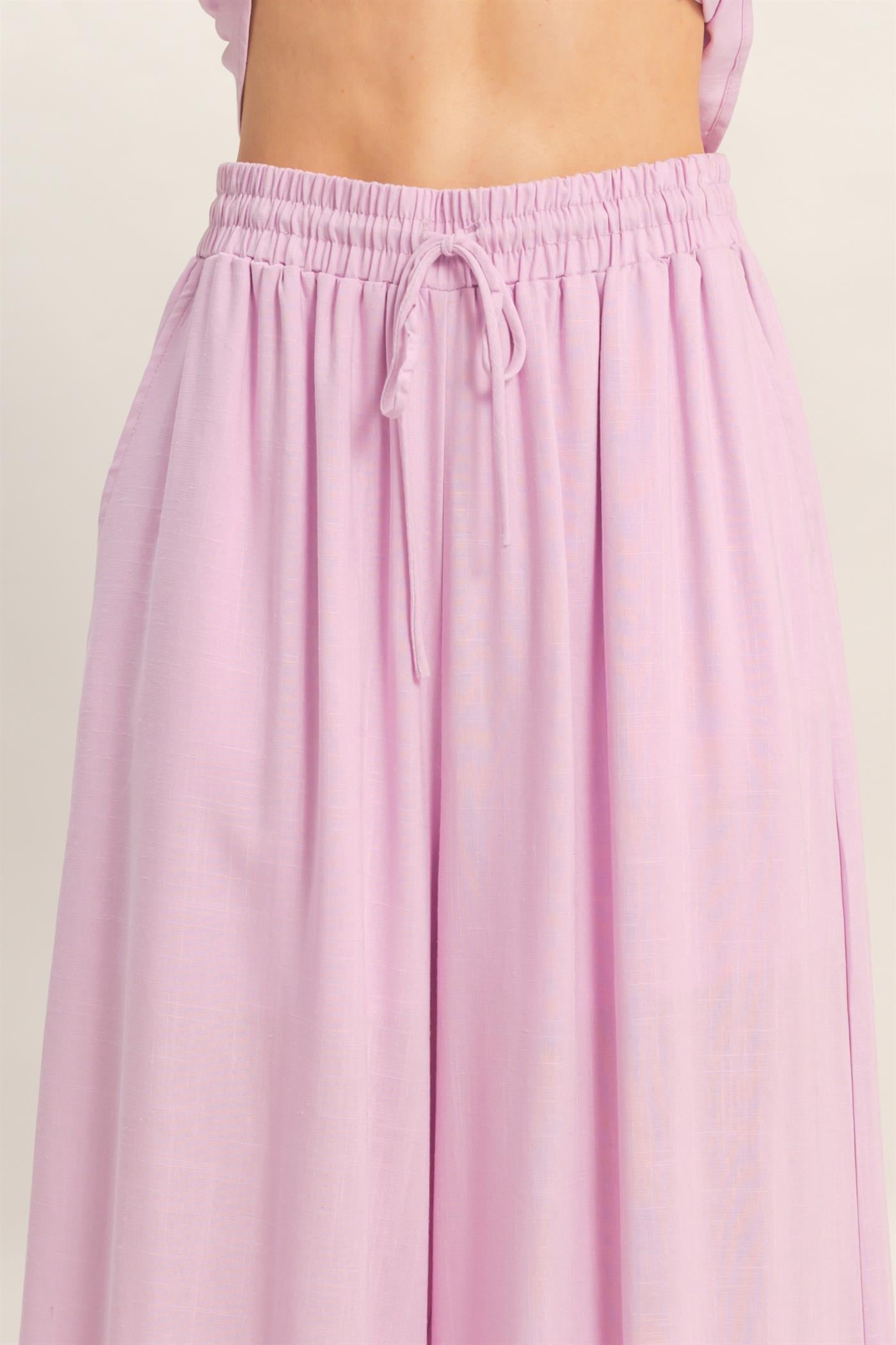 Wholesale Tiered Tank & Palazzo Set Clothing HF26C316-SET-D PINK LAVENDER HYFVE