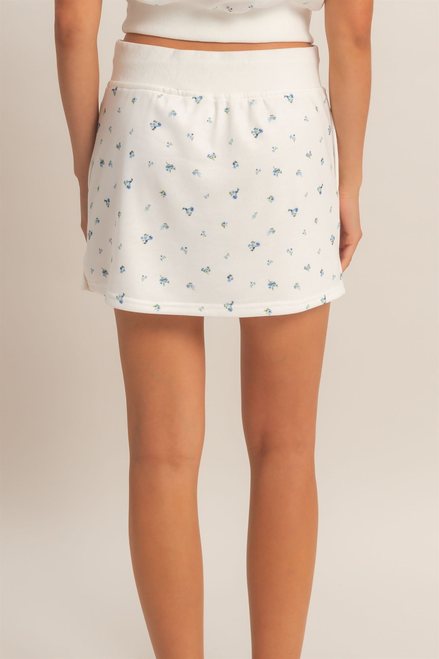 Wholesale Floral Print Skirt Skirts HF26C373 WHITE/BLUE HYFVE