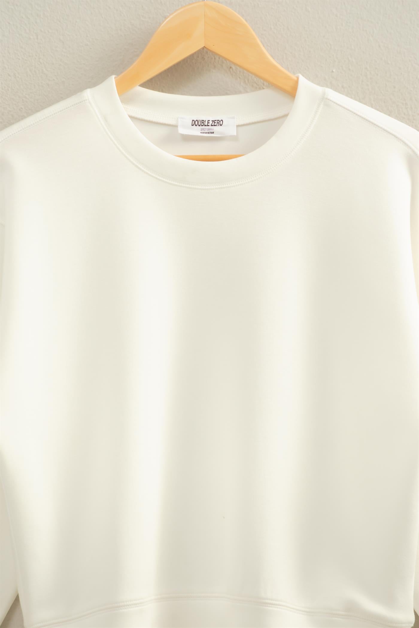 Wholesale Crew Neck Sweatshirt Sweatshirts DZ26C167 WHITE DOUBLE ZERO