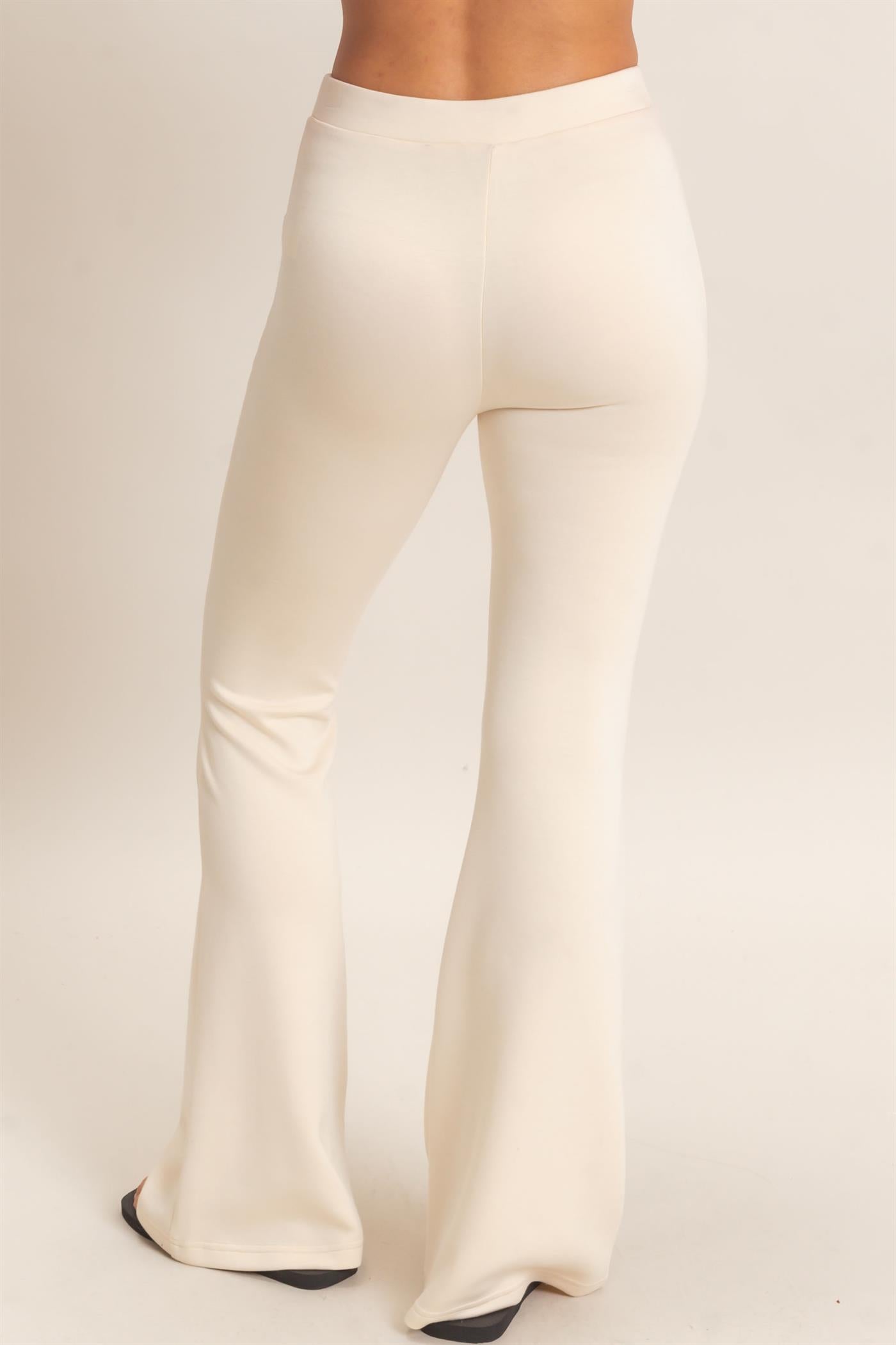 Wholesale Flared Elastic Waist Pants Pants DZ26E393 ALPACA DOUBLE ZERO