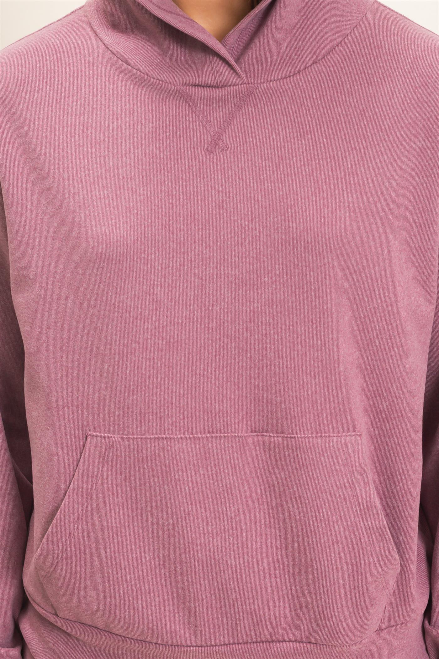 Wholesale Long Sleeve Hoodie With Kangaroo Pocket Hoodies DZ26F276 PLUM DOUBLE ZERO