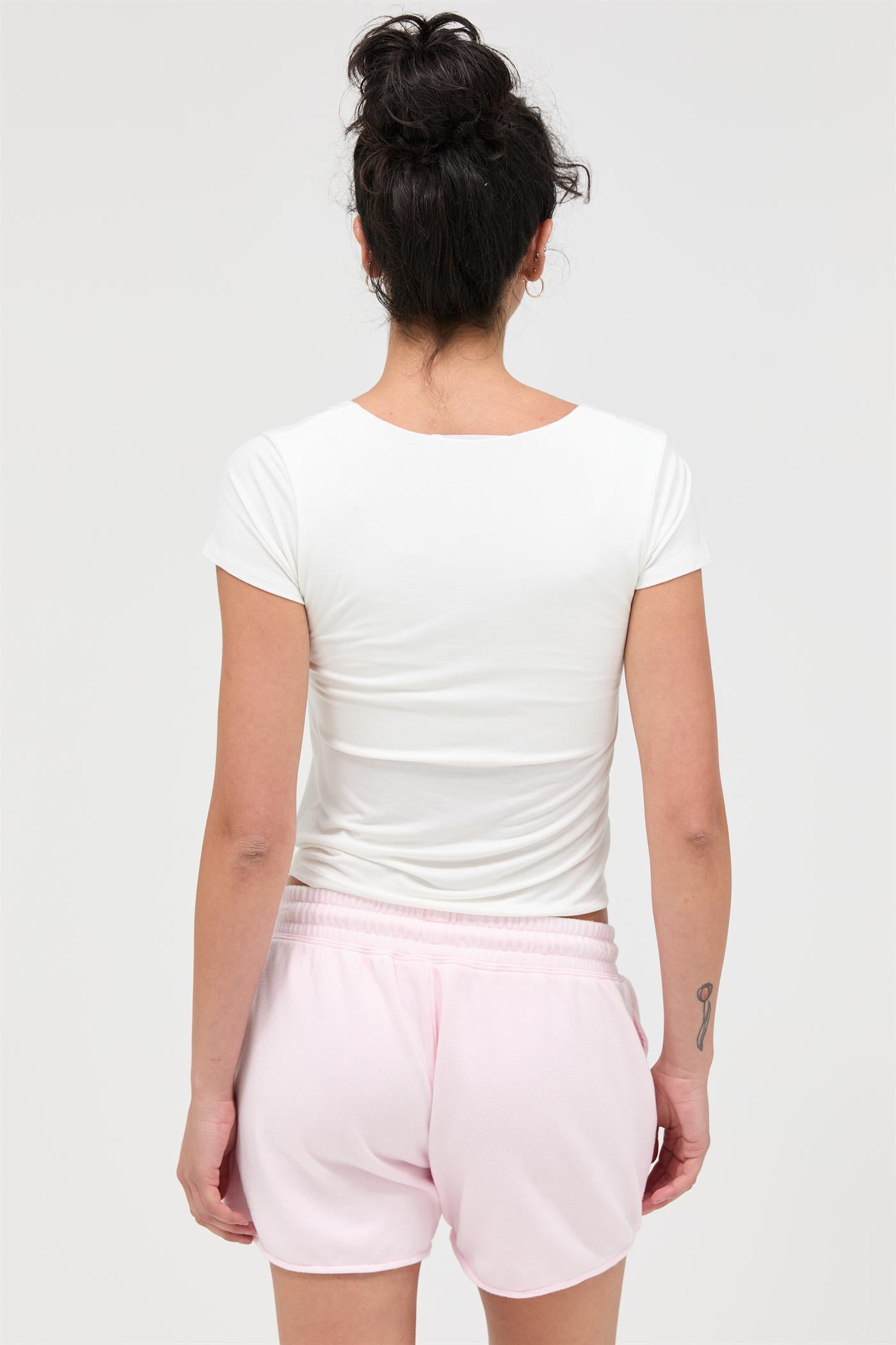 Wholesale Square Neck Cap Sleeve Top Clothing Tops DZ26A983 OFF WHITE DOUBLE ZERO