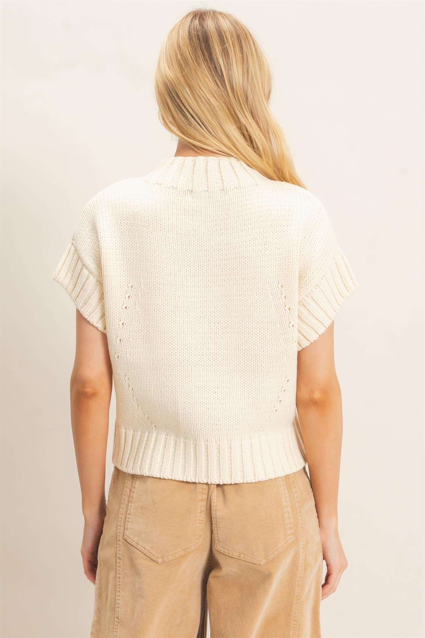 Wholesale Star Pattern Ribbed Sweater Sweaters HF26E051 CREAM HYFVE