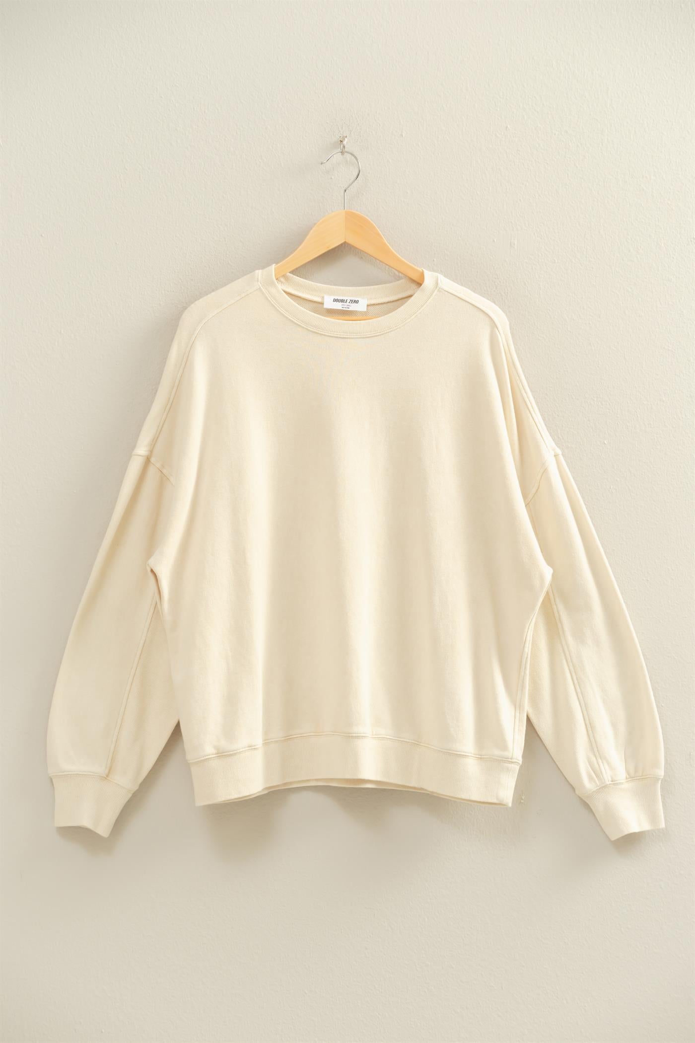 Wholesale Acid Wash Oversized Sweatshirt Sweatshirts DZ26A984 ALPACA DOUBLE ZERO