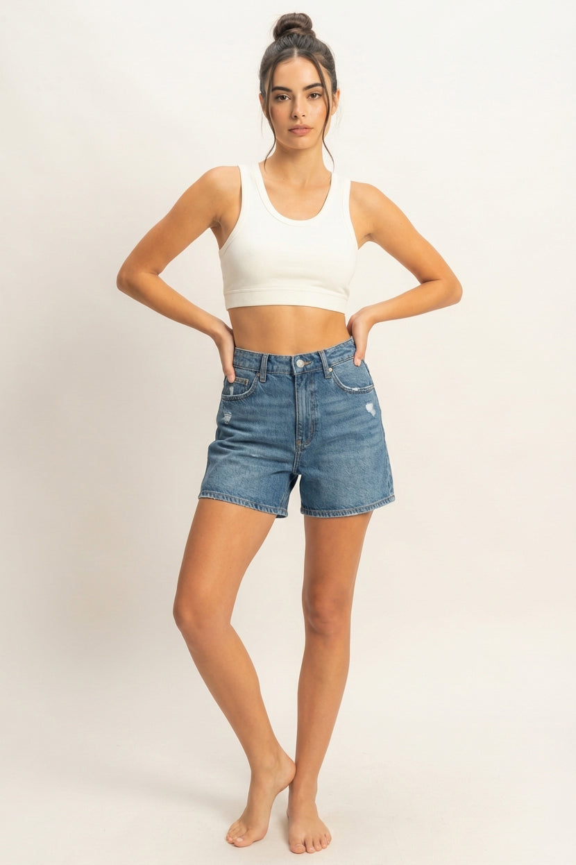 Wholesale Cropped Tank Top Clothing Tops DZ22E360 MARSHMALLOW DOUBLE ZERO