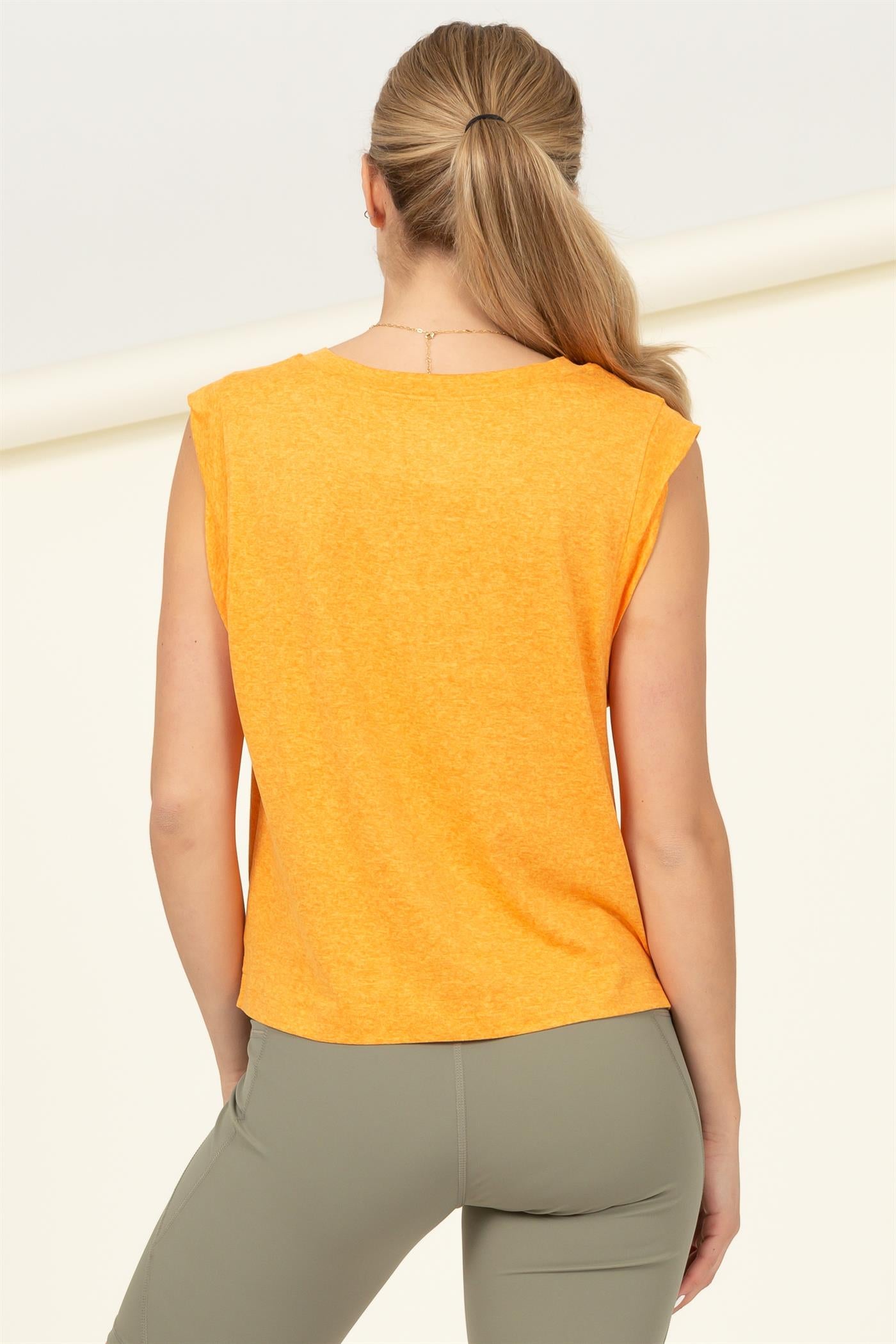 Wholesale Sleeveless Top Clothing Tops DZ22E690 VIBE ORANGE DOUBLE ZERO