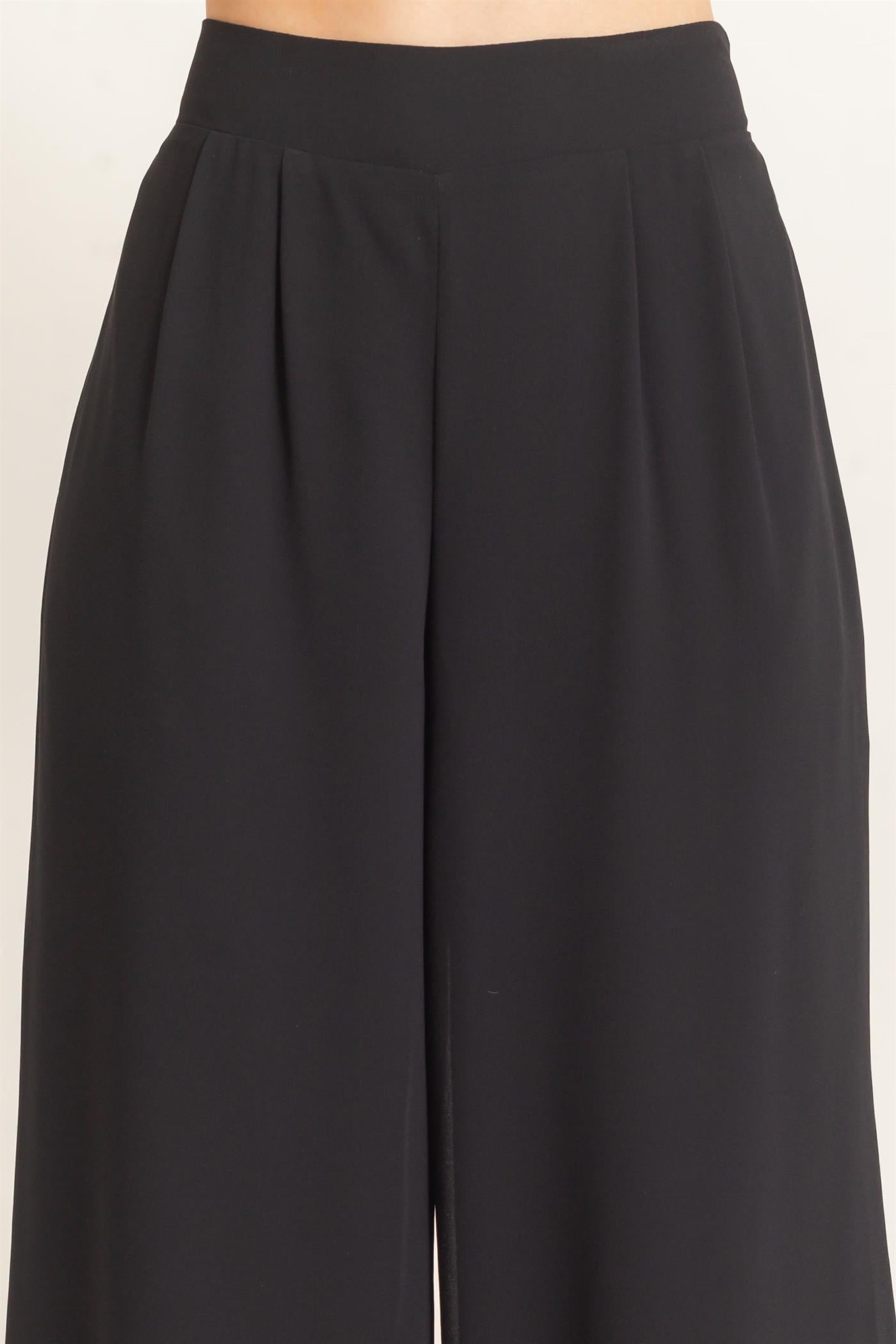 Wholesale Wide-Leg High Waist Pants Pants HF26F068-D BLACK HYFVE
