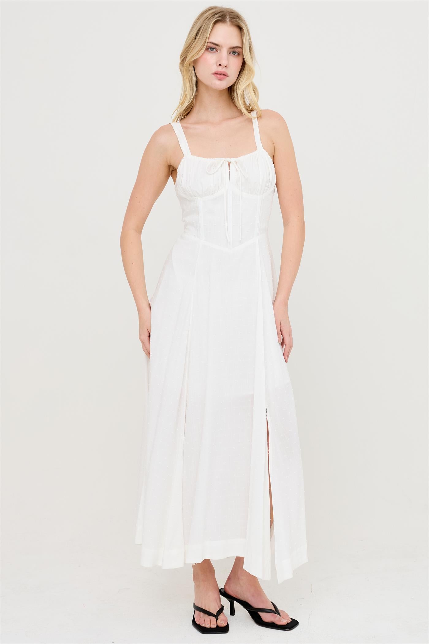 Wholesale Boned Tie-Back Dress Dresses HF25E875 OFF WHITE HYFVE