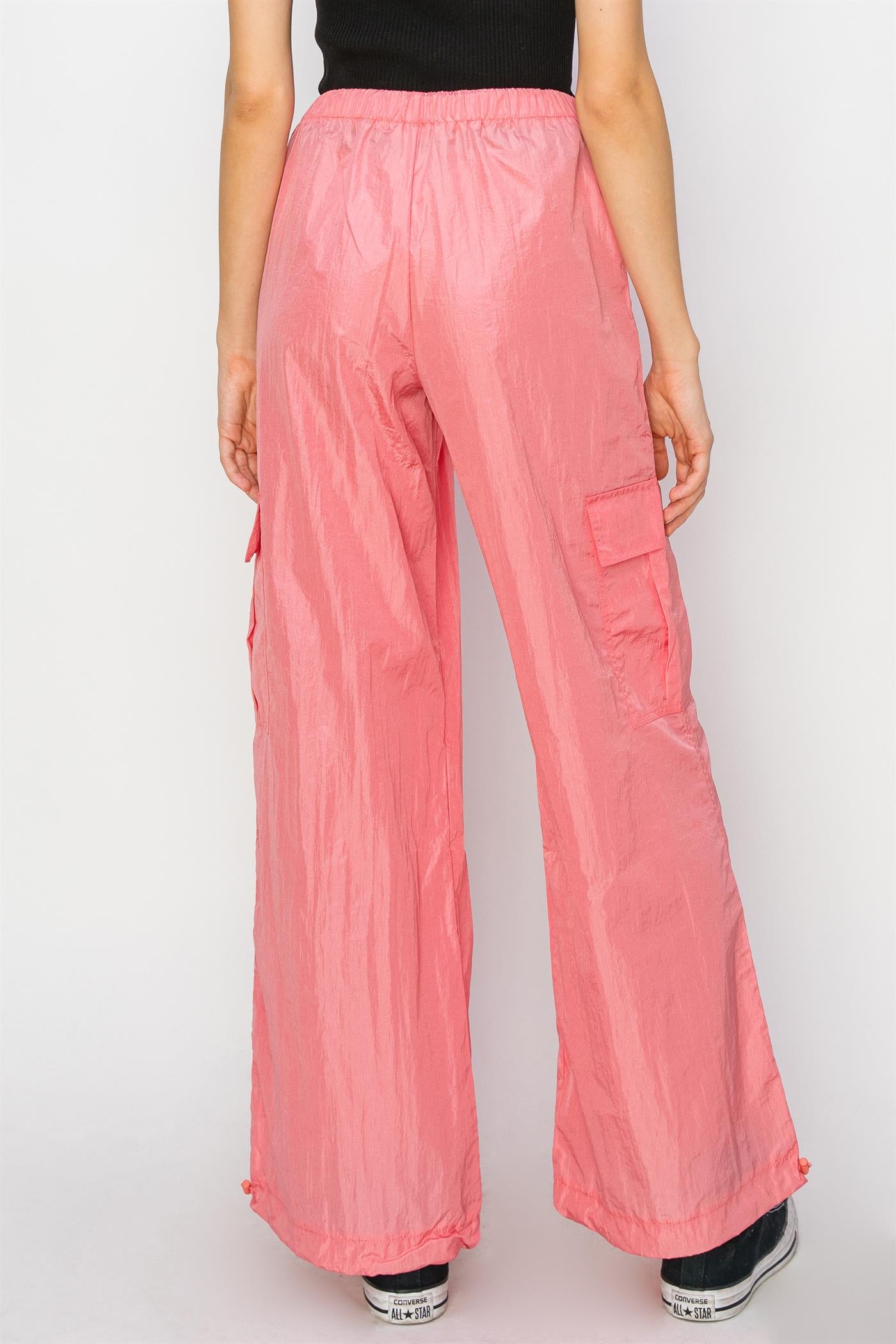 Wholesale Low Rise Parachute Cargo Pants Pants DZ24C809 TEA ROSE DOUBLE ZERO