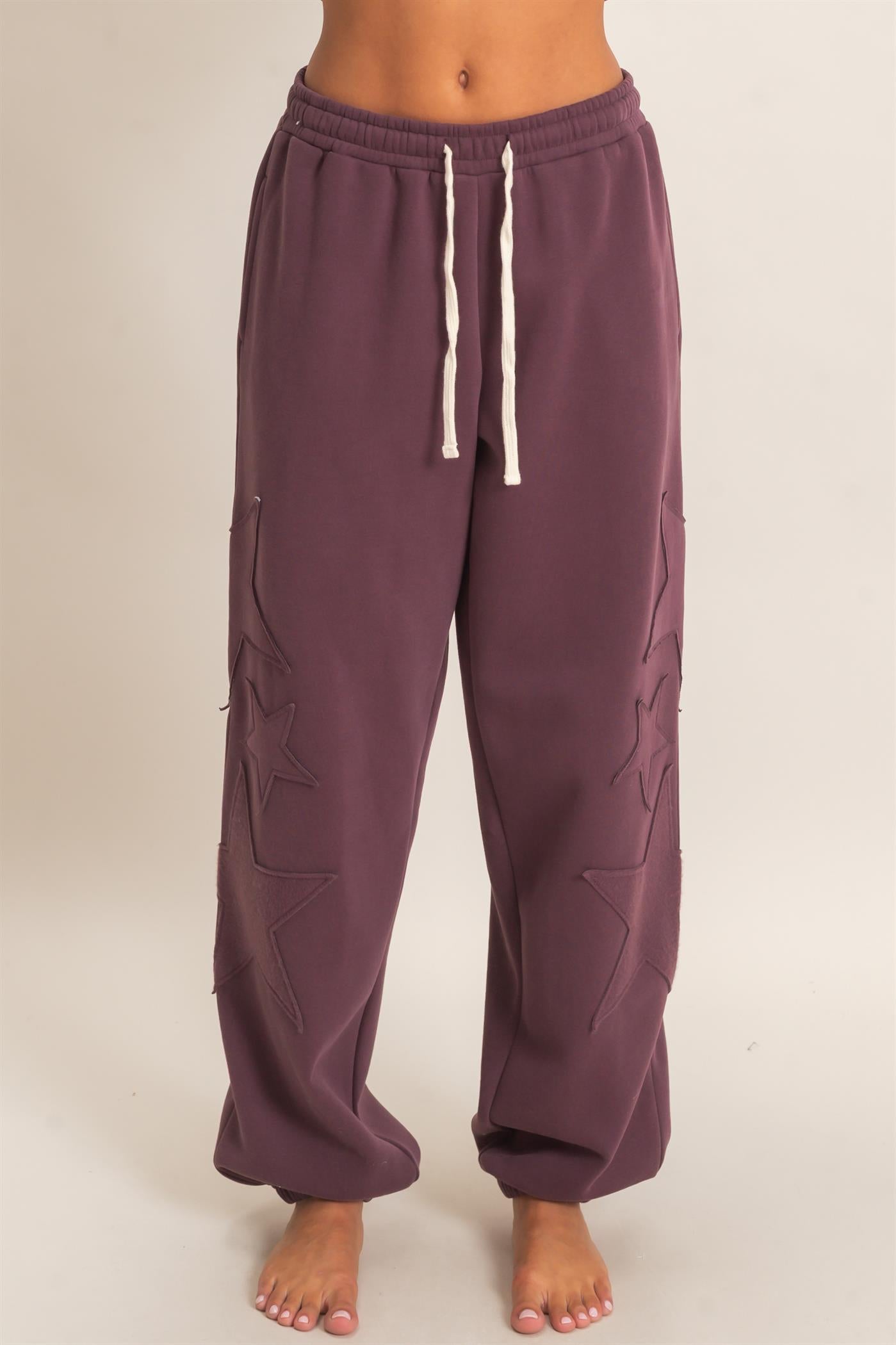Wholesale Star Patch Jogger Pants Joggers DZ26E889 COCOA DOUBLE ZERO