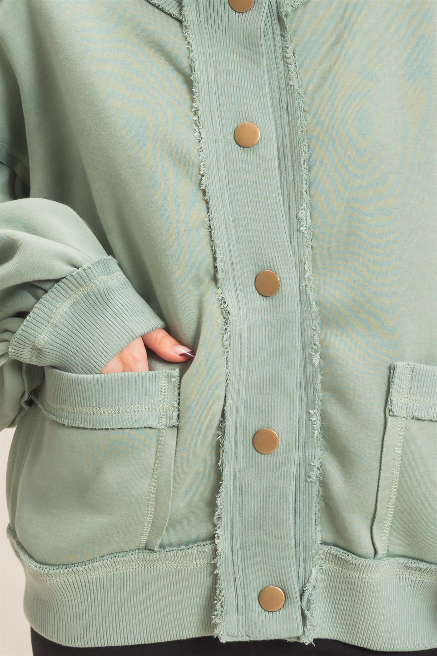 Wholesale Snap Front Jacket Coats & Jackets HF26E003 SAGE HYFVE