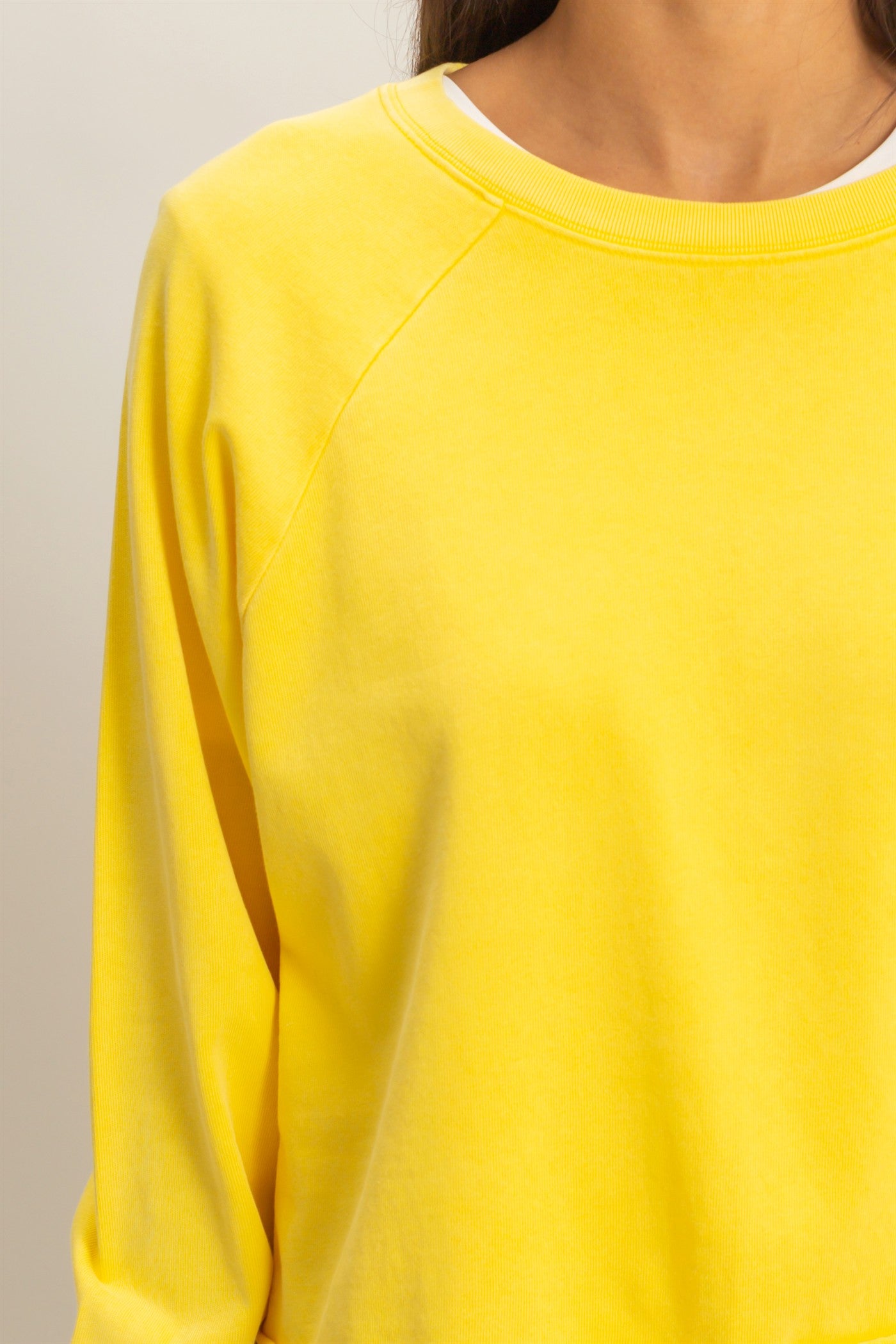 Wholesale Raglan Long Sleeve Top Clothing Tops DZ23G286 BANANA CREAM DOUBLE ZERO