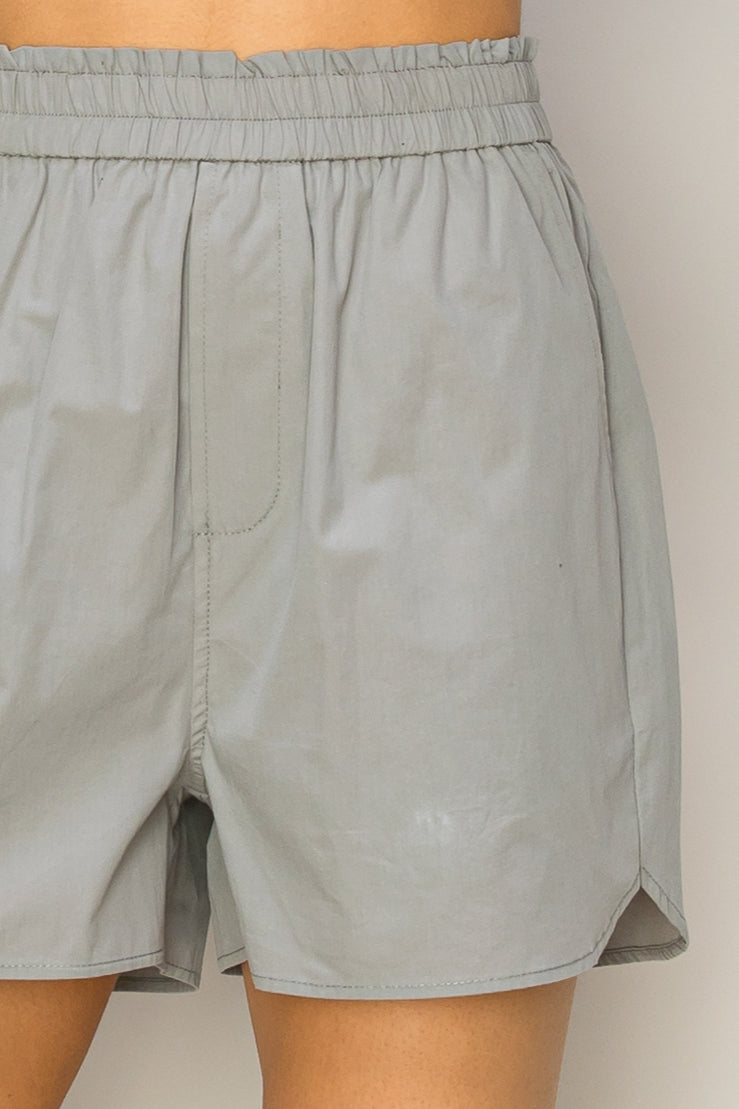 Wholesale Poplin High Waist Shorts Shorts DZ24A298 GRAY DOUBLE ZERO