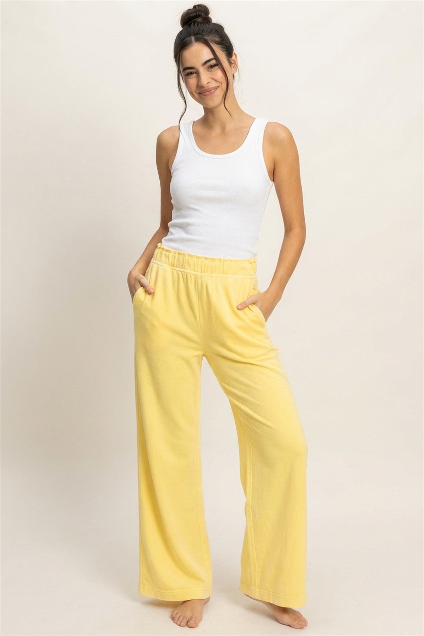 Wholesale High Waist Flare Pants Pants DZ24C346-D PINEAPPLE DOUBLE ZERO