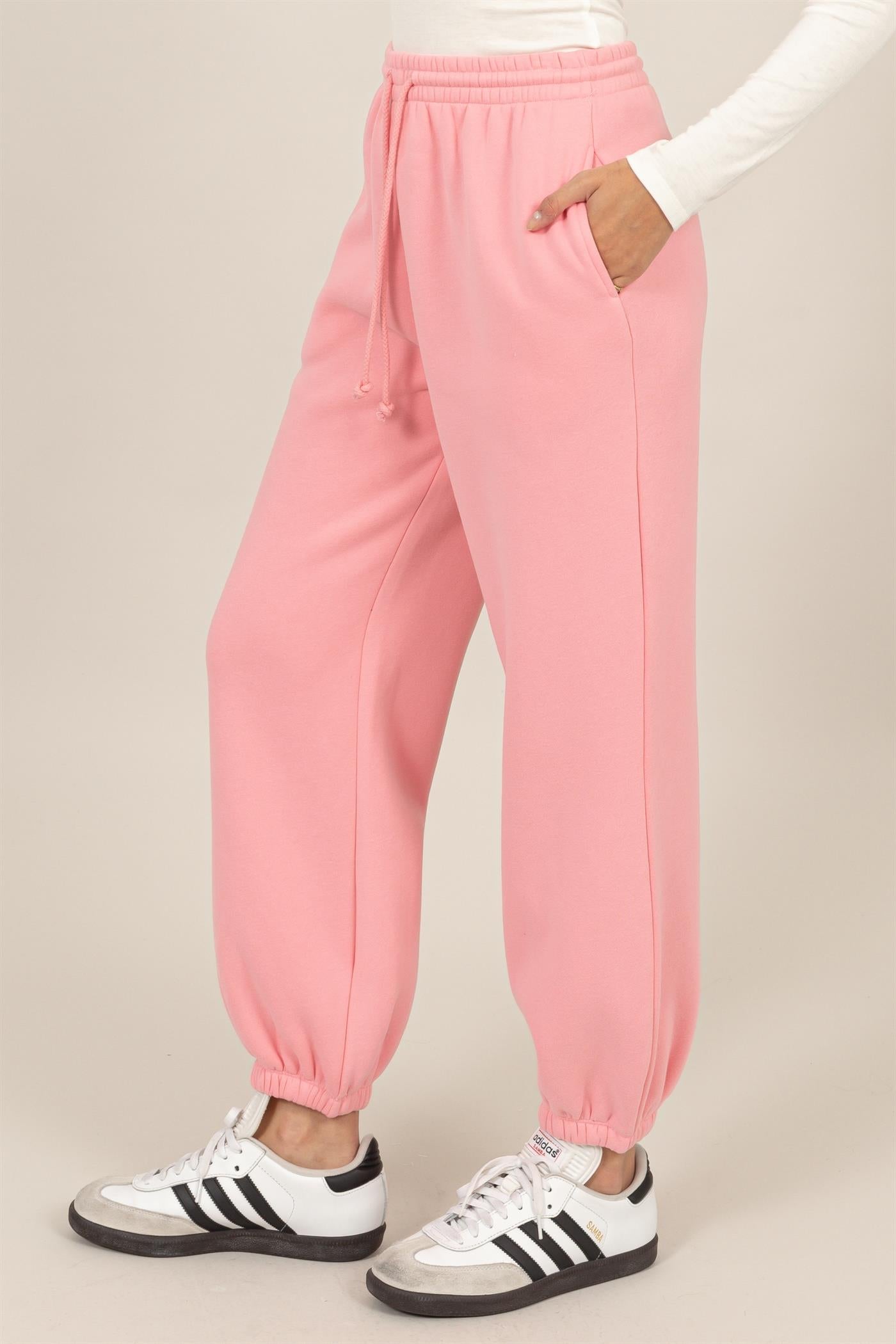 Wholesale Washed French Terry Jogger Pants Pants HF24E984 PINK HYFVE