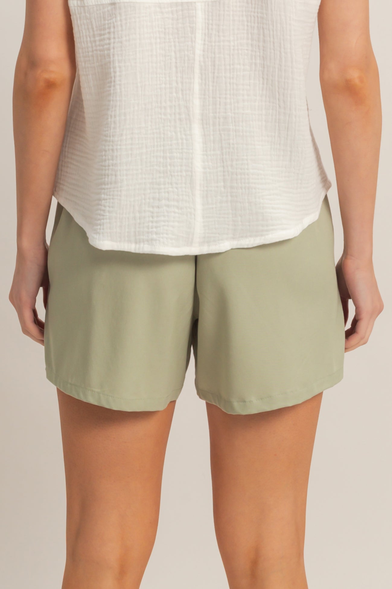 Wholesale Elastic Waist Drawstring Shorts Shorts HF26E428-D SAGE HYFVE