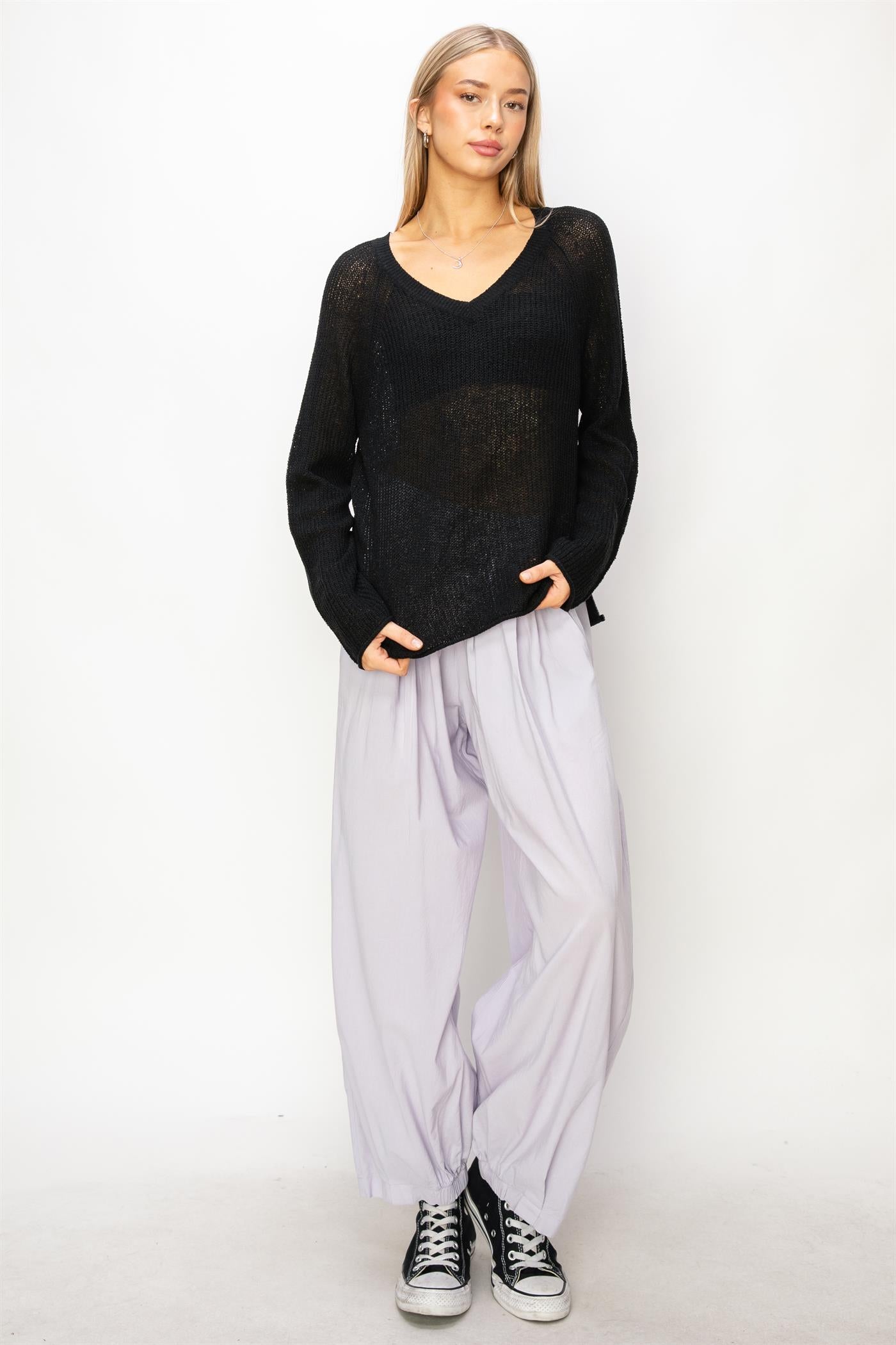 Wholesale Mid Rise Wide Leg Pants Pants DZ24A651 LAVENDER DOUBLE ZERO
