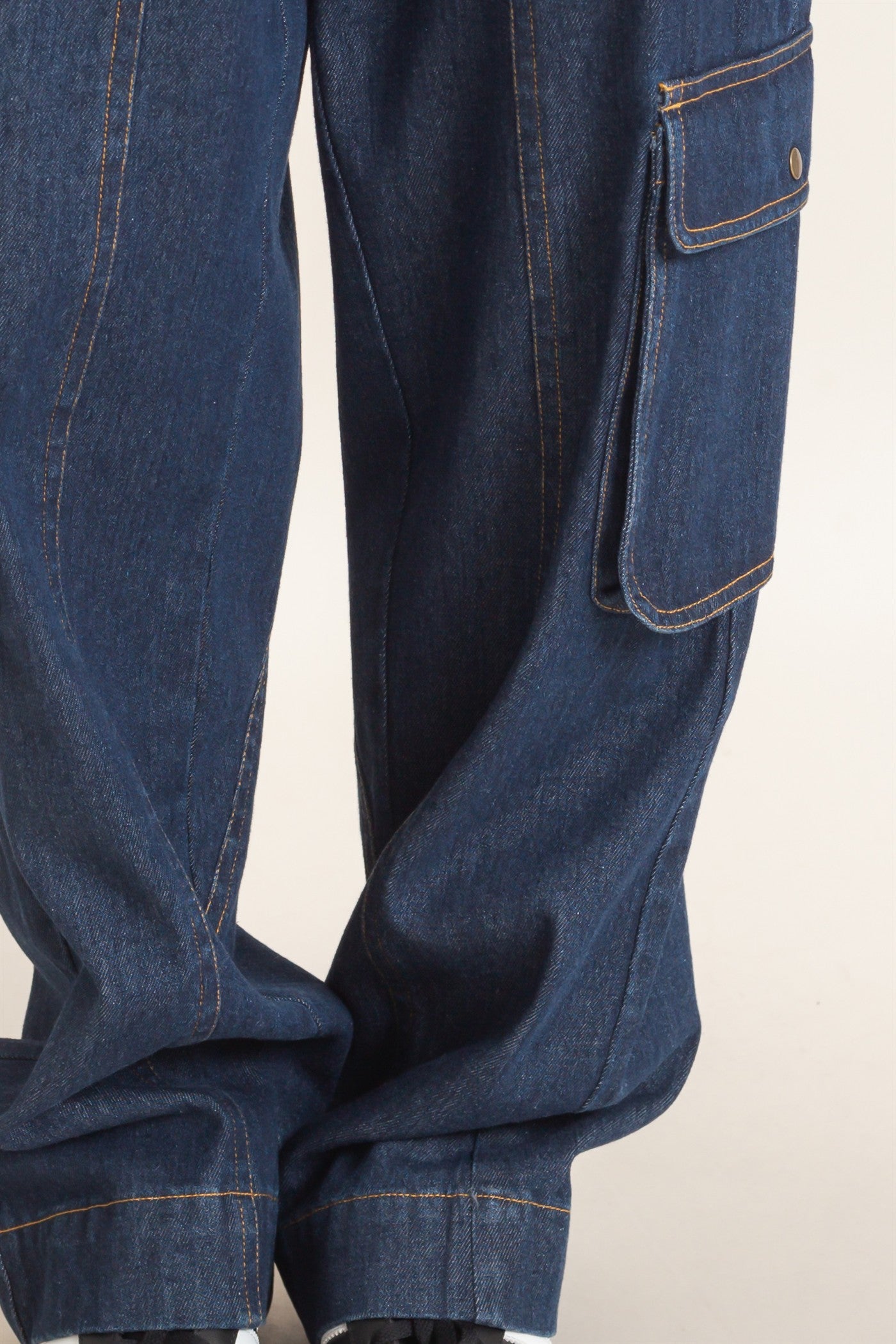 Wholesale Drawstring Cargo Denim Pants Pants HF26E182 DARK DENIM HYFVE