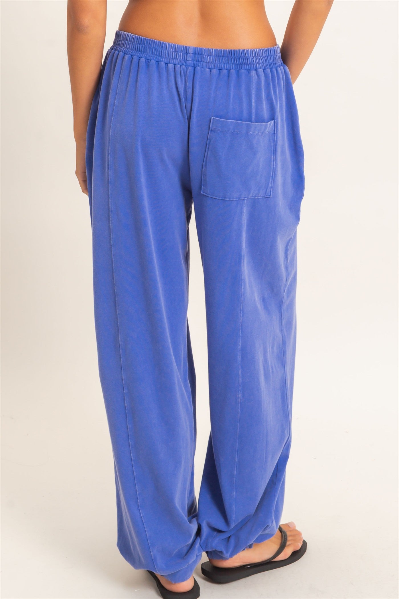 Wholesale Mineral Wash Elastic Waist Jogger Pants Joggers DZ26F405 COBALT DOUBLE ZERO