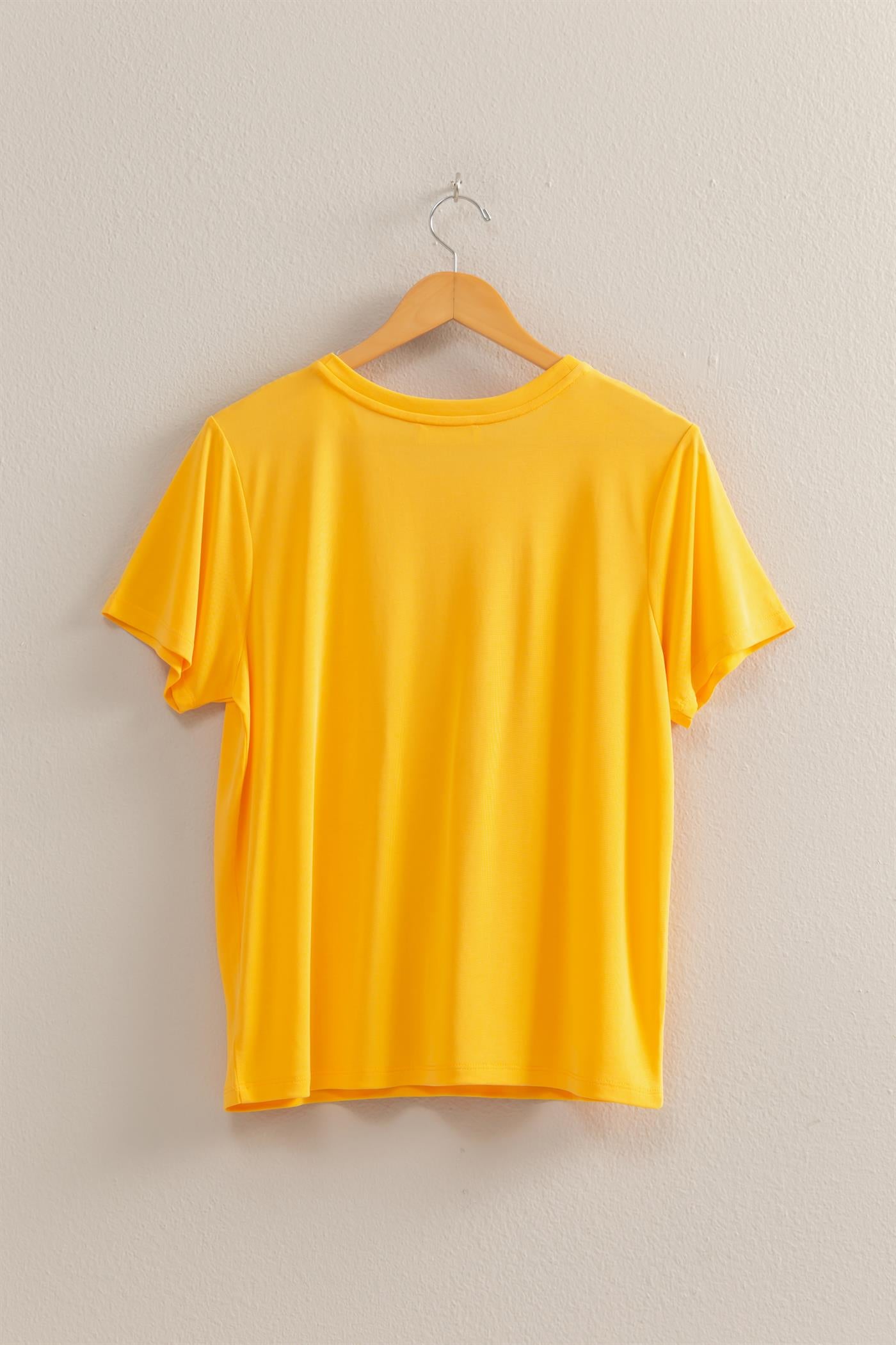 Wholesale Basic Round Neck Short Sleeve T Shirt Clothing Tops DZ25C449 SUNFLOWER HYFVE