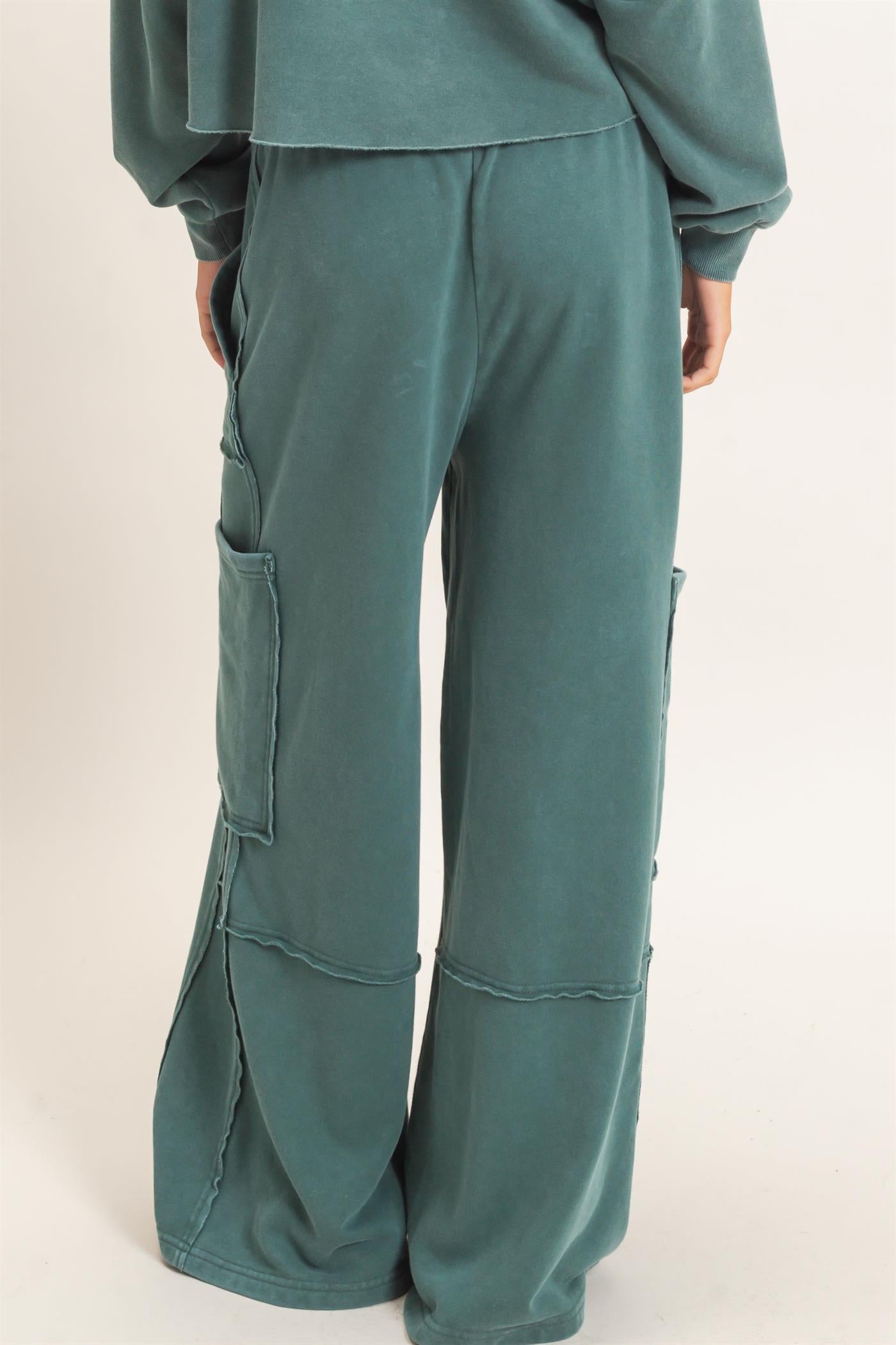 Wholesale Mineral Wash Cargo Pocket Pants Pants DZ26C963 DARK GREEN DOUBLE ZERO