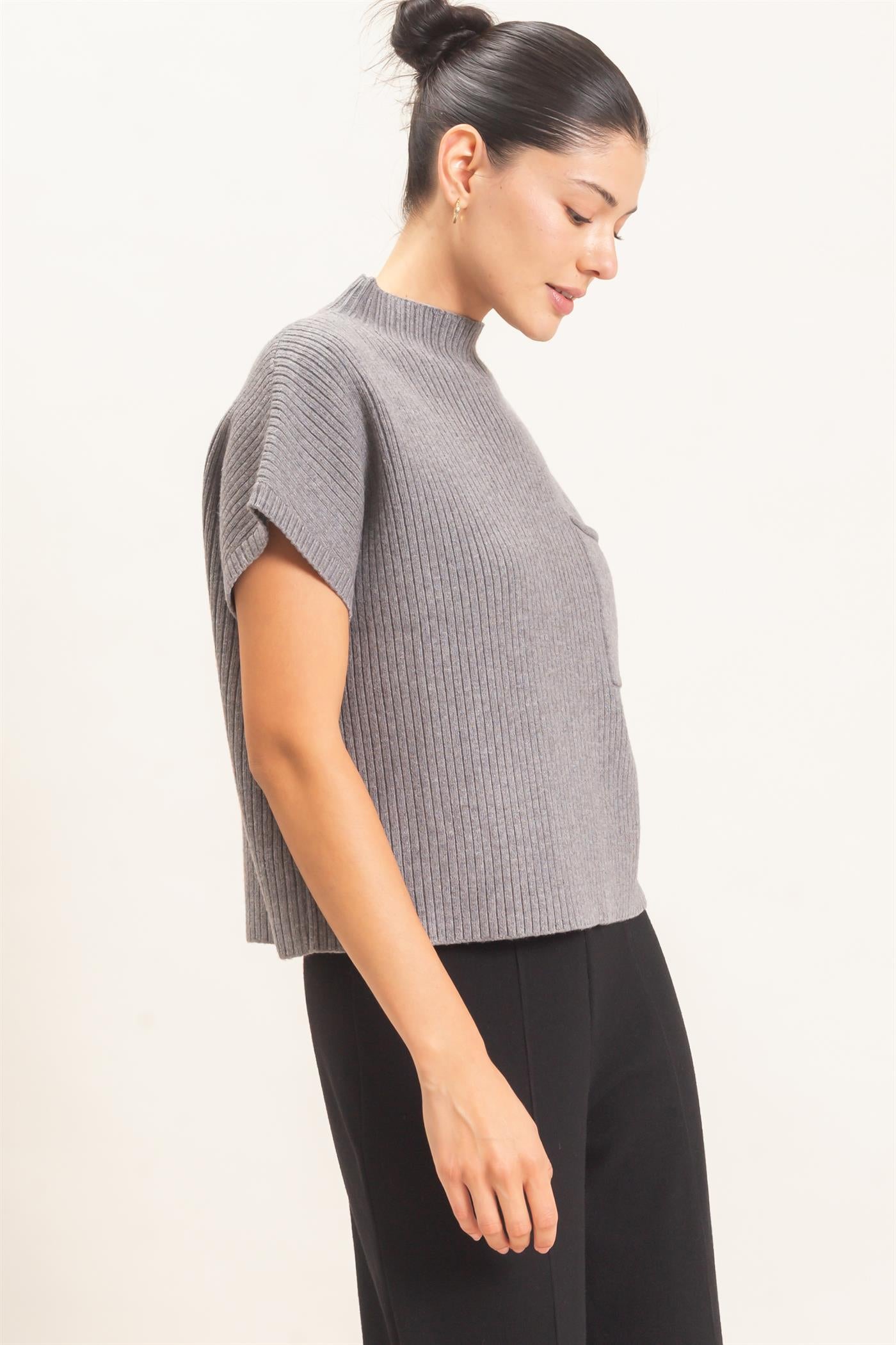 Wholesale Ribbed Dolman Sweater Sweaters HF26E835 GRAY HYFVE