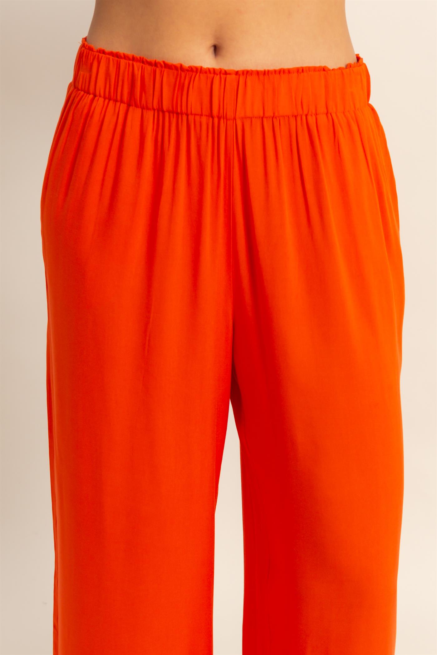 Wholesale High Waist Woven Wide Leg Pants Pants DZ25C192 TOMATO DOUBLE ZERO