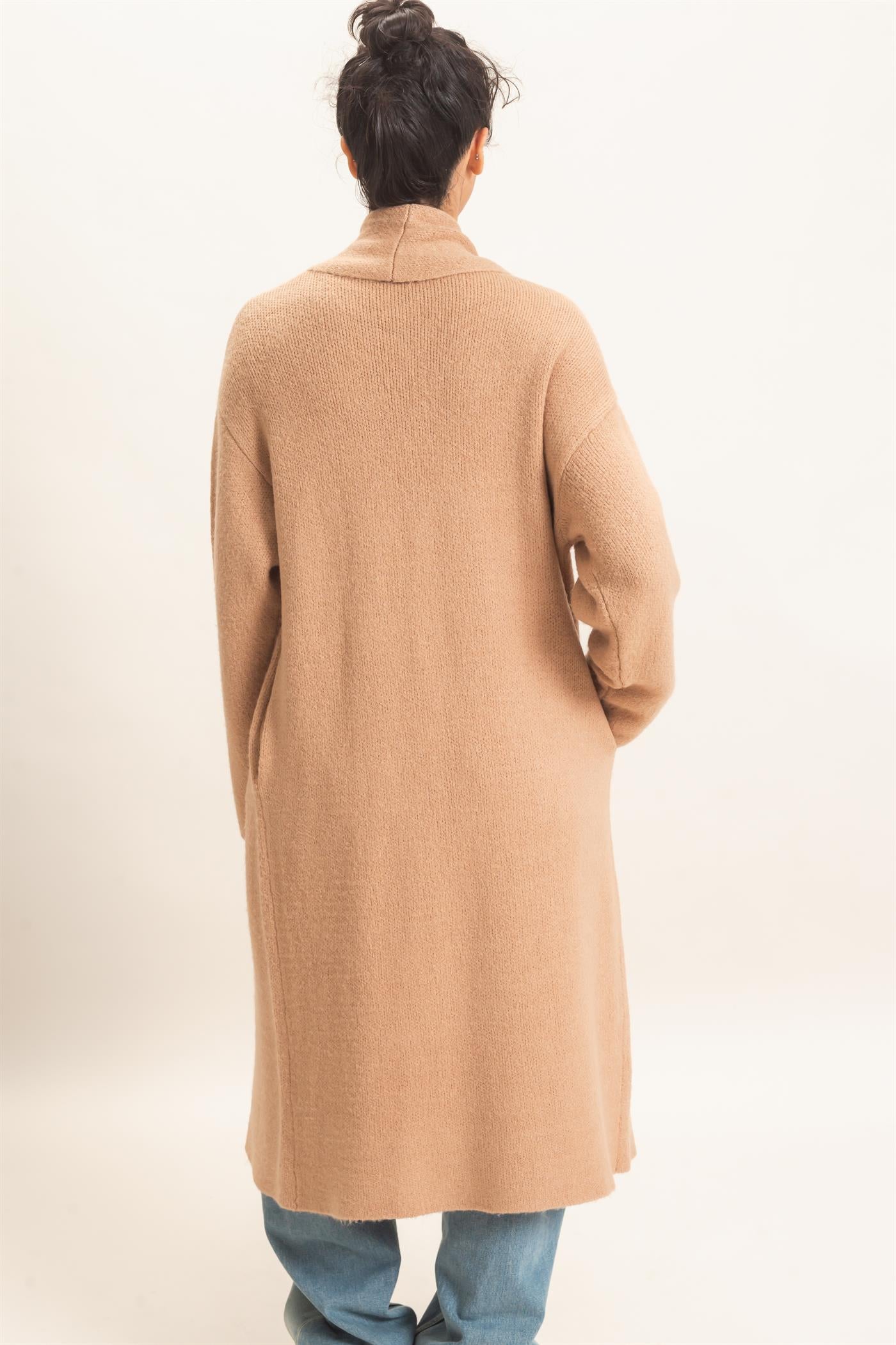 Wholesale Duster Cardigan Sweaters DZ26E267 DARK TAUPE DOUBLE ZERO