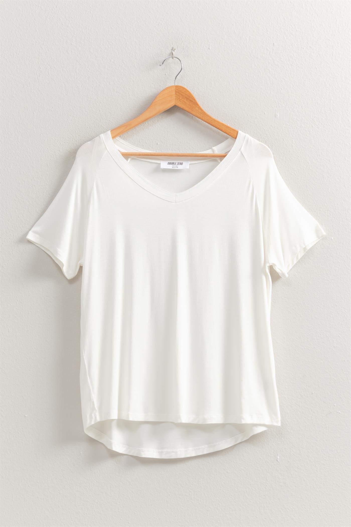 Wholesale Oversized V-Neck Relaxed Tee Clothing Tops DZ25E310 OFF WHITE DOUBLE ZERO
