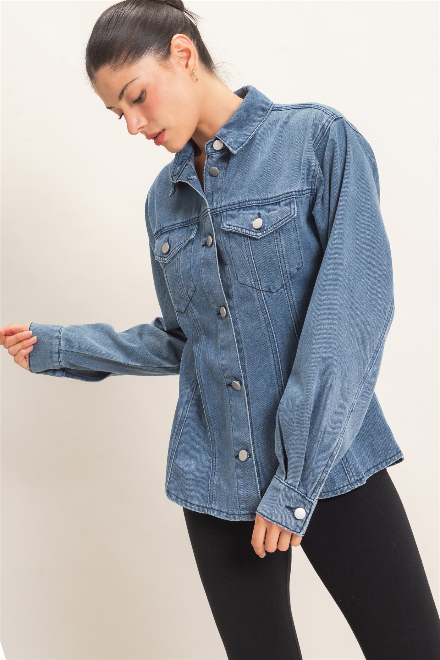Wholesale Denim Jacket Coats & Jackets HF26C855 MEDIUM BLUE HYFVE