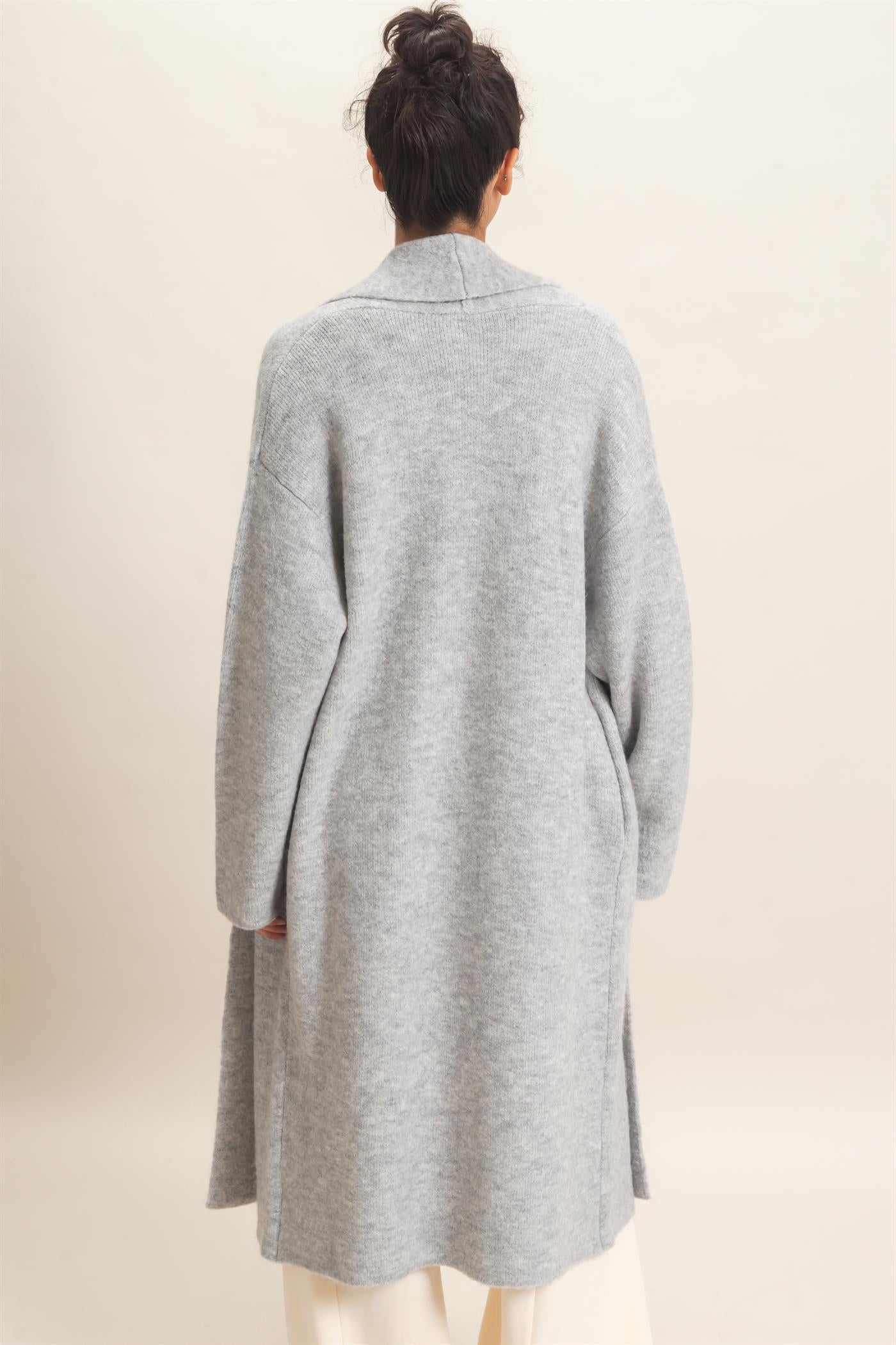 Wholesale Duster Cardigan Sweaters DZ26E267 HEATHER GRAY DOUBLE ZERO