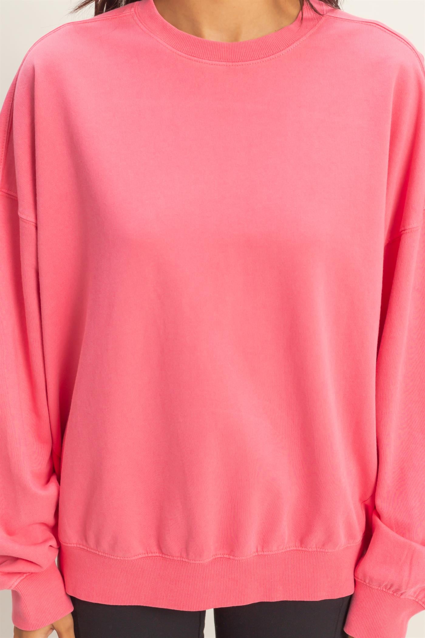 Wholesale Ribbed Crew Neck Sweatshirt Sweatshirts DZ26A265 TAFFY PINK DOUBLE ZERO