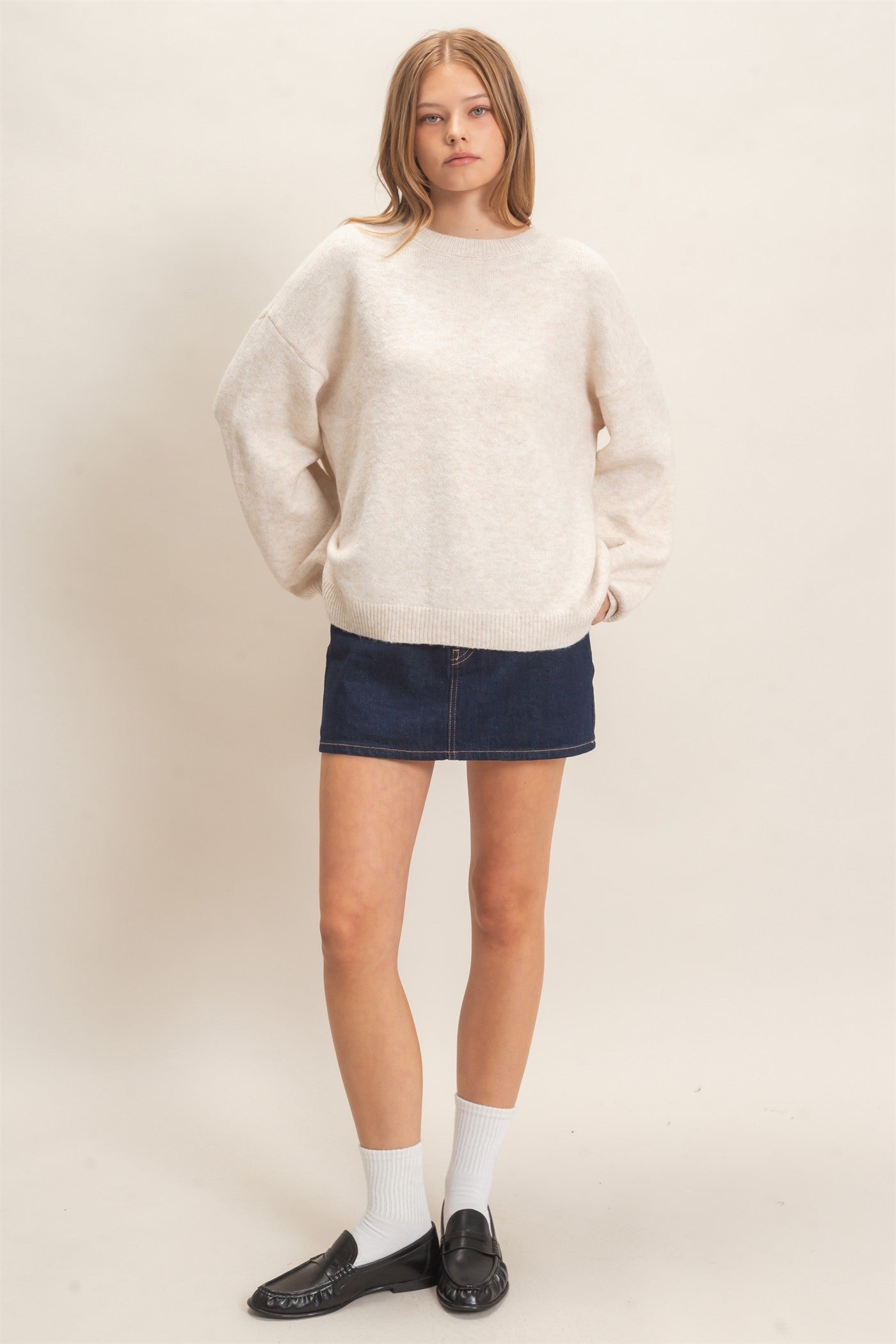 Wholesale Open Back Sweater With Organza Bows Sweaters HF26F149 VANILLA CREAM HYFVE