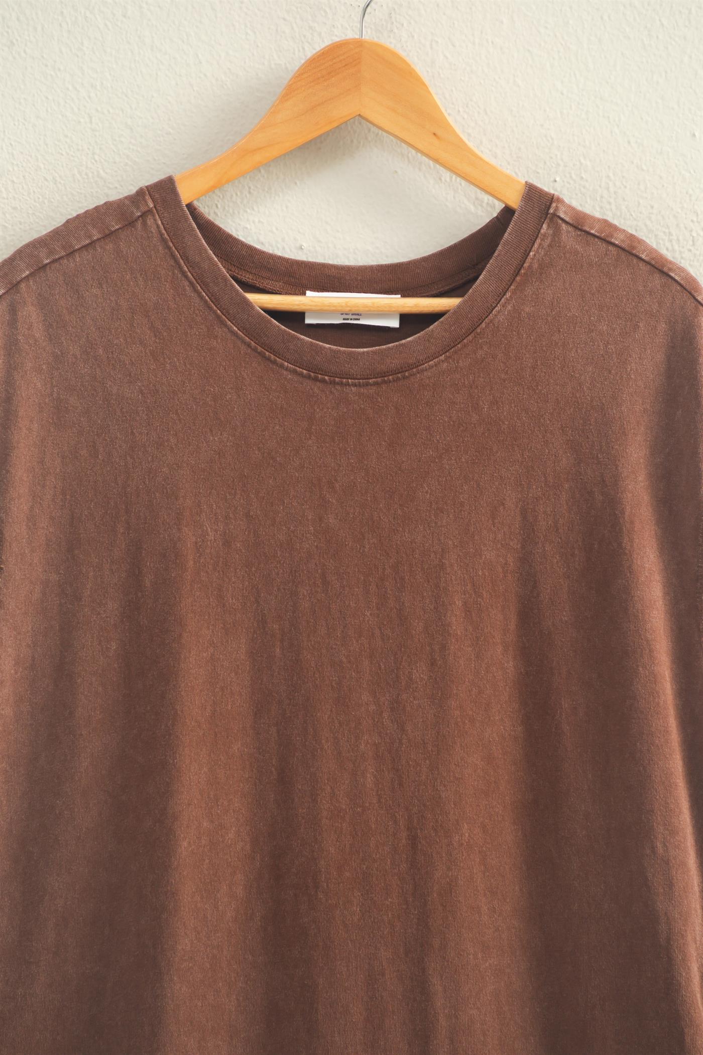 Wholesale Mineral Wash Cap Sleeve Midi Dress Dresses DZ26A049 CHOCOLATE DOUBLE ZERO