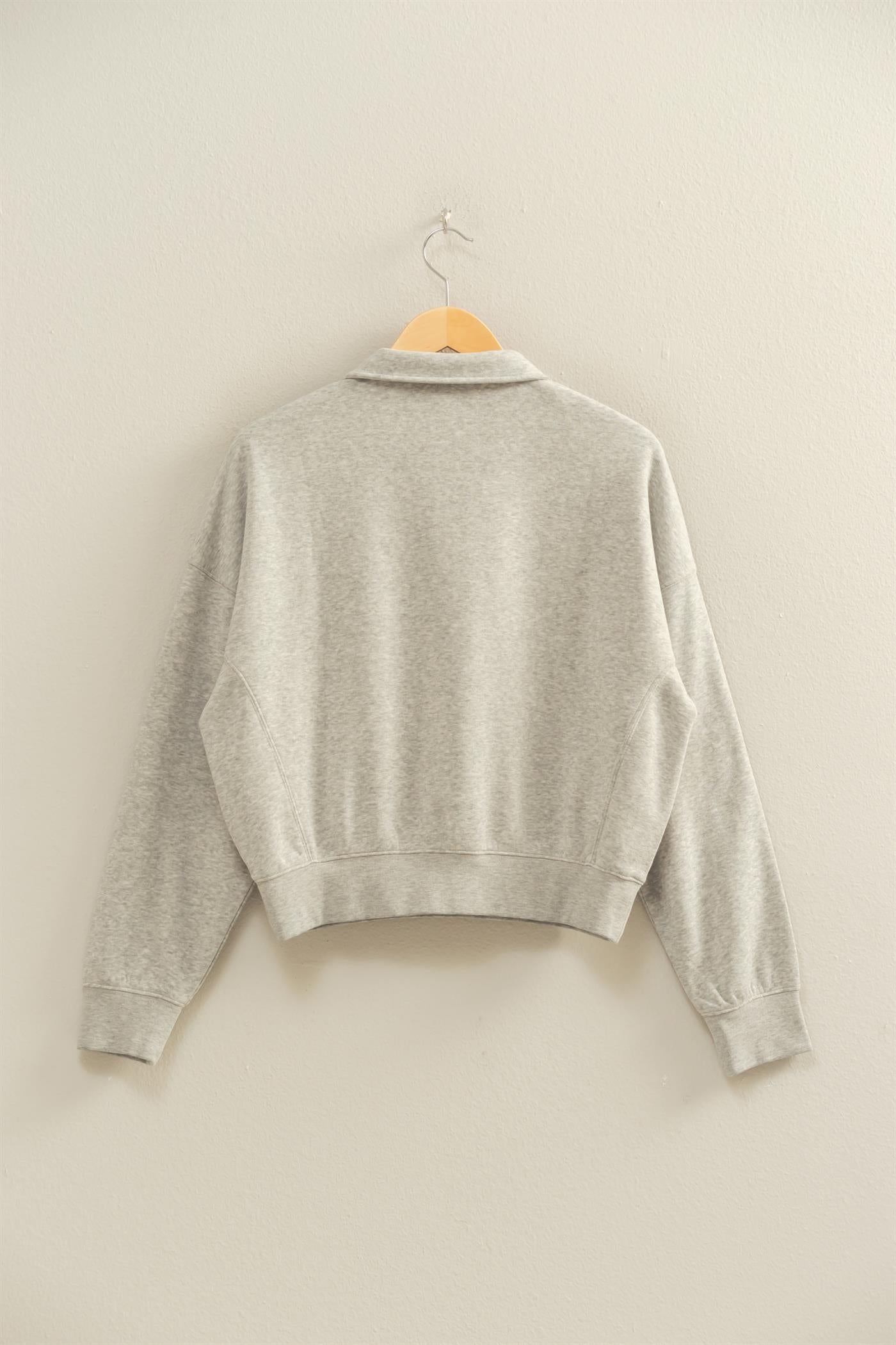 Wholesale Love This Way Half-Zip Sweatshirt Sweatshirts DZ25C908 HEATHER GRAY DOUBLE ZERO