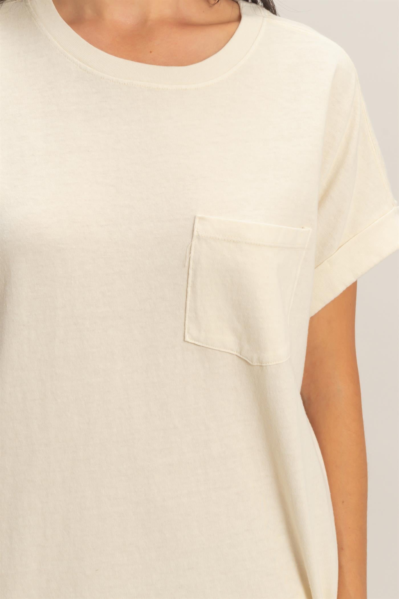 Wholesale Round Neck T-Shirt Mini Dress Dresses DZ26A029 ALPACA DOUBLE ZERO