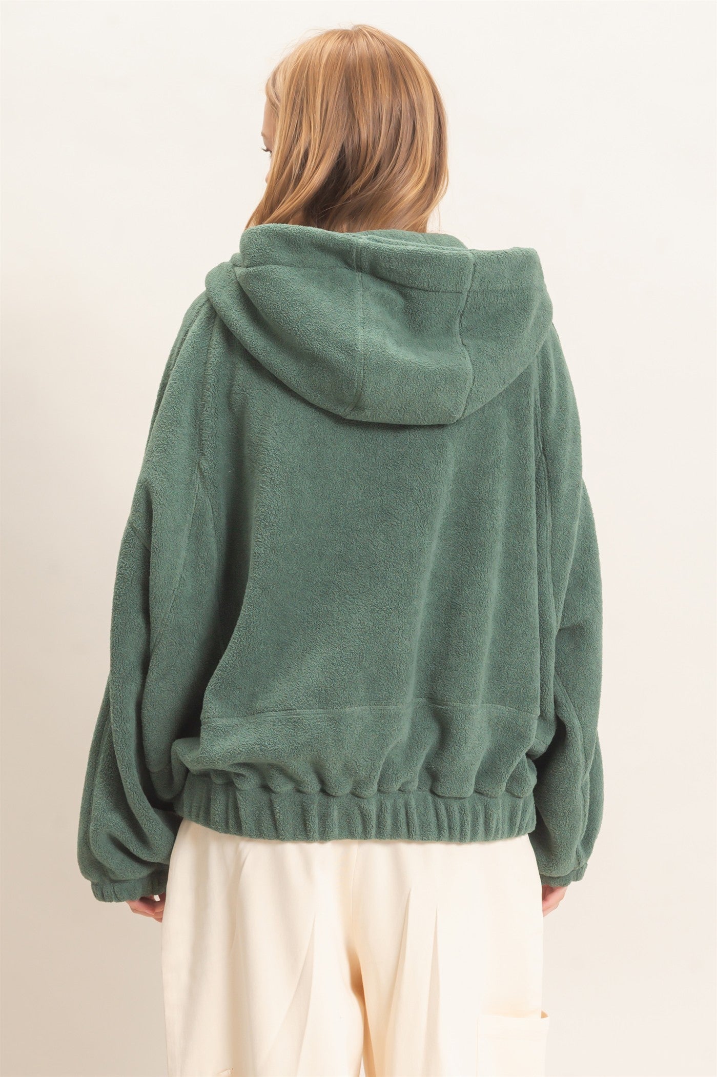 Wholesale Half-Zip Fleece Hoodie Hoodies HF26E561 PISTACHIO HYFVE