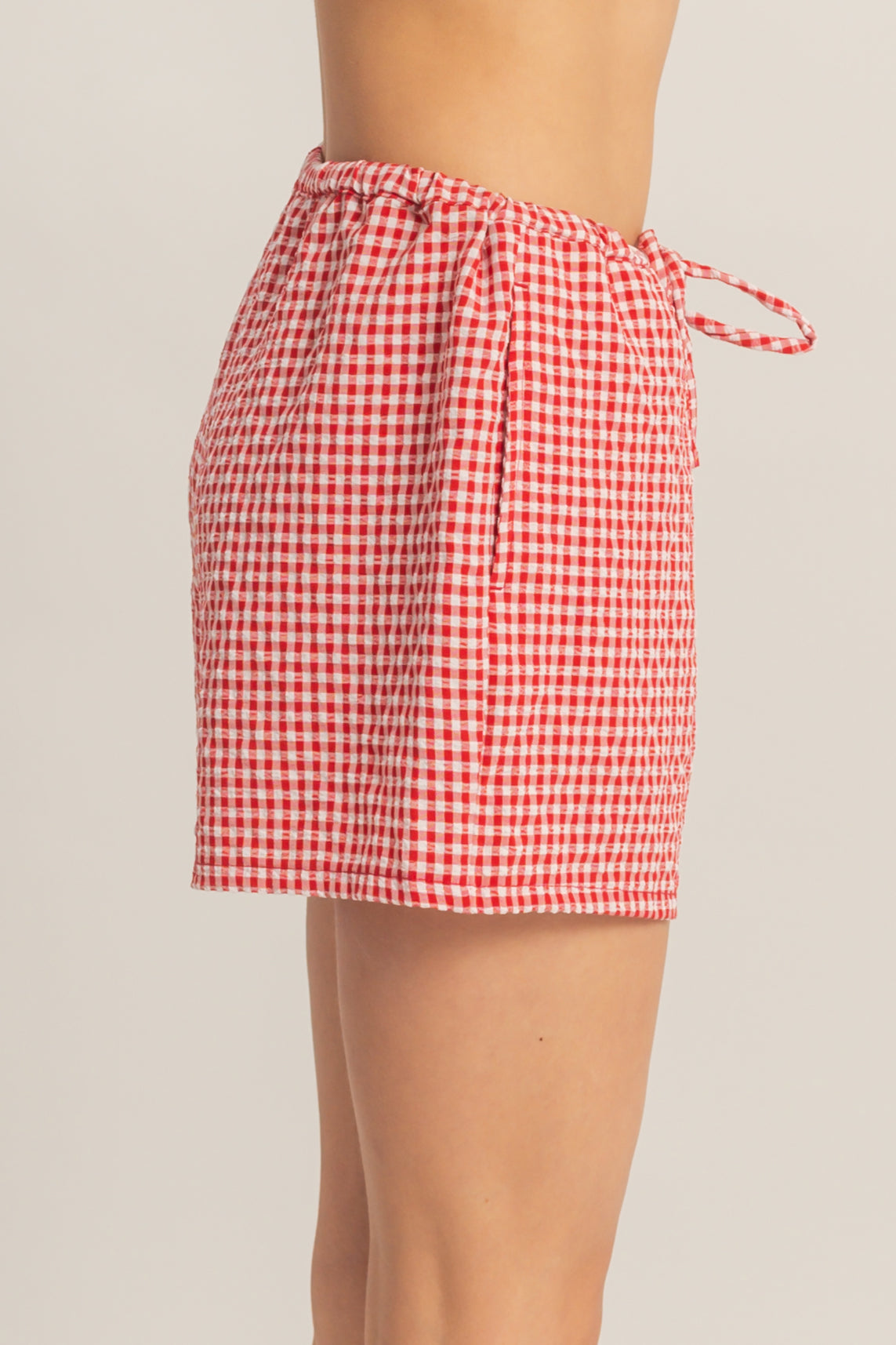 Wholesale Gingham Relaxed Fit Shorts Shorts DZ26A929 RED DOUBLE ZERO