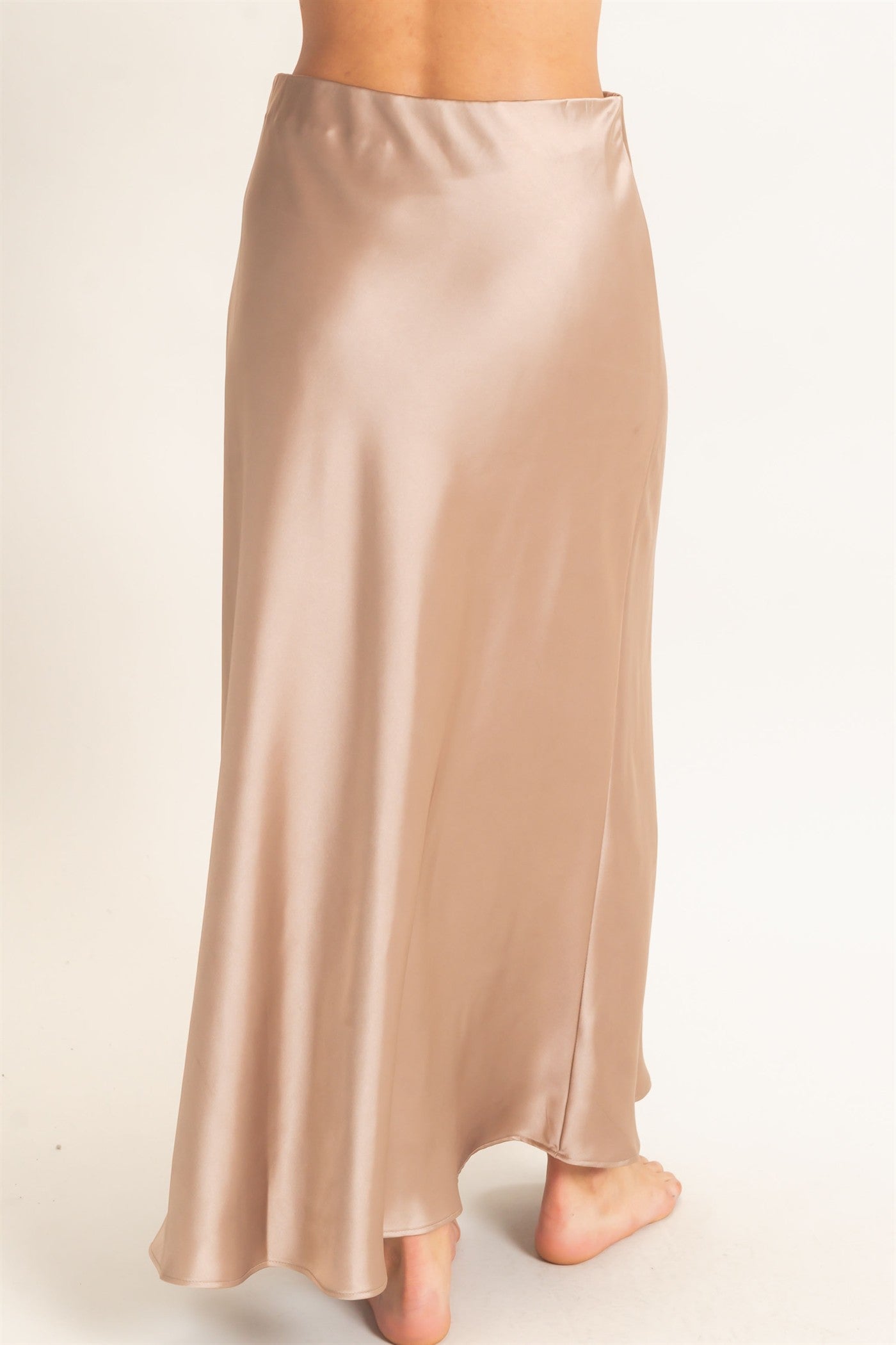 Wholesale Satin Maxi Skirt Skirts DZ26C970 DARK TAUPE DOUBLE ZERO