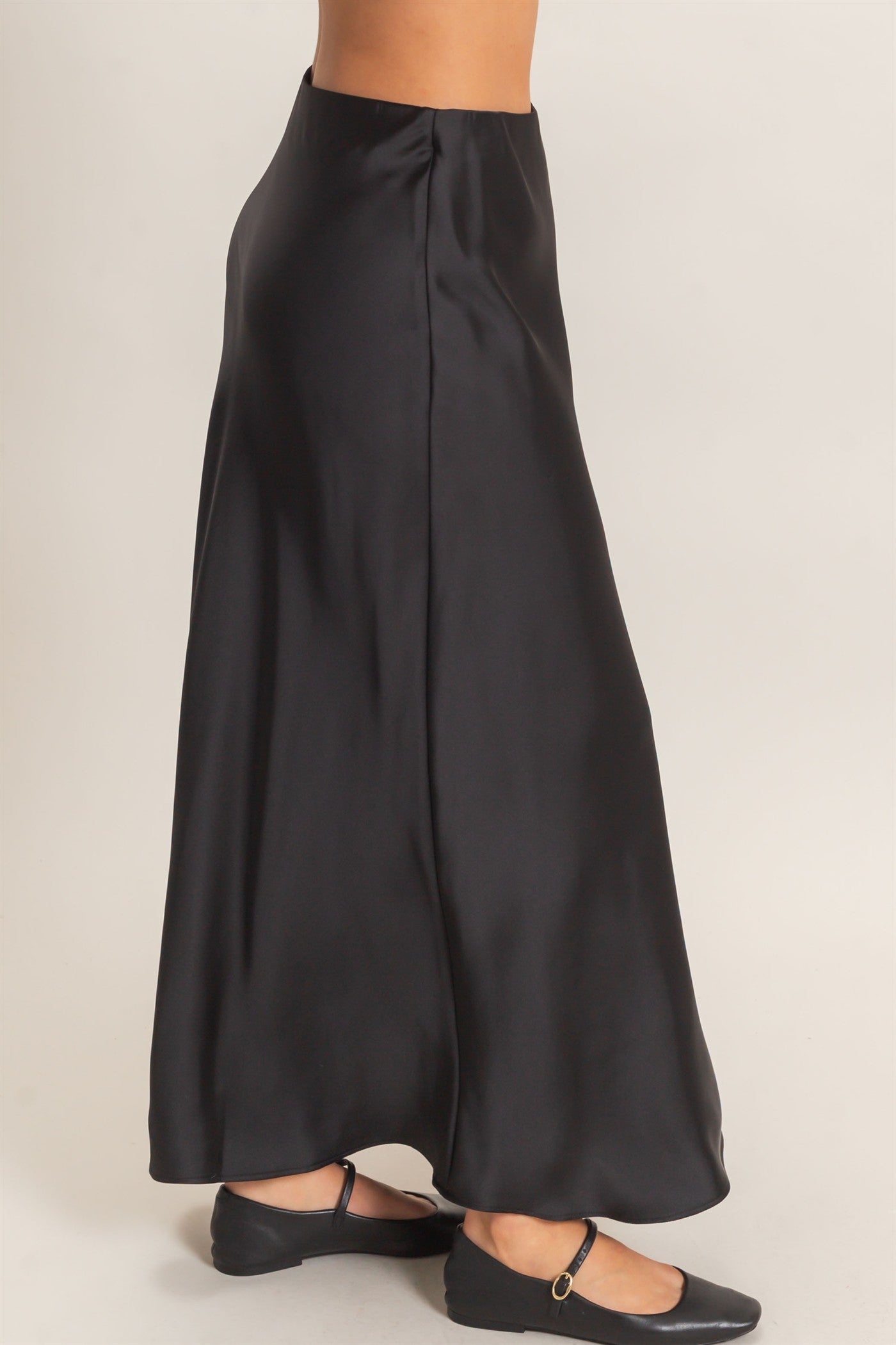 Wholesale Satin Maxi Skirt Skirts DZ26C970 BLACK DOUBLE ZERO