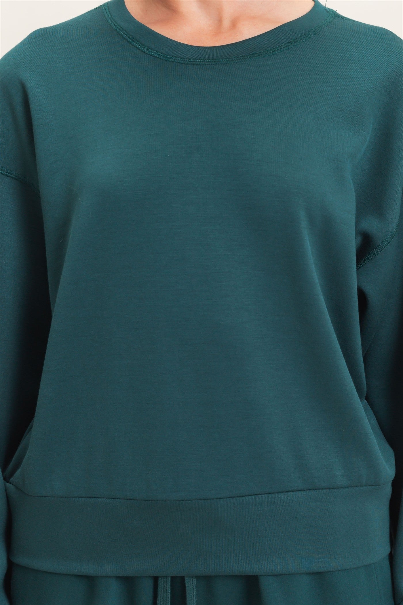Wholesale Crew Neck Sweatshirt Sweatshirts DZ26C966 DEEP GREEN DOUBLE ZERO