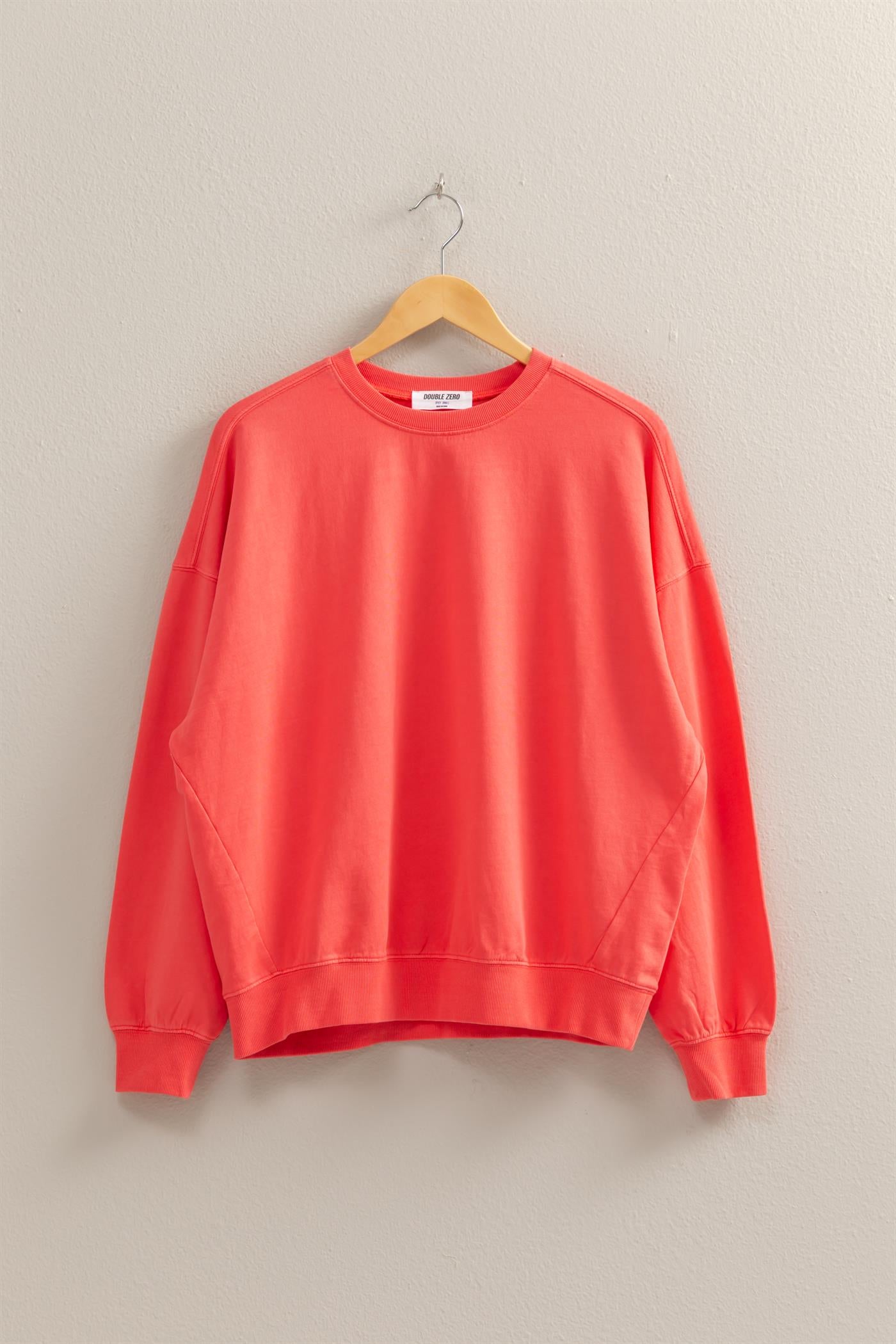 Wholesale Warm Long Sleeve French Terry Sweatshirt Sweatshirts DZ25C733 CORAL HYFVE